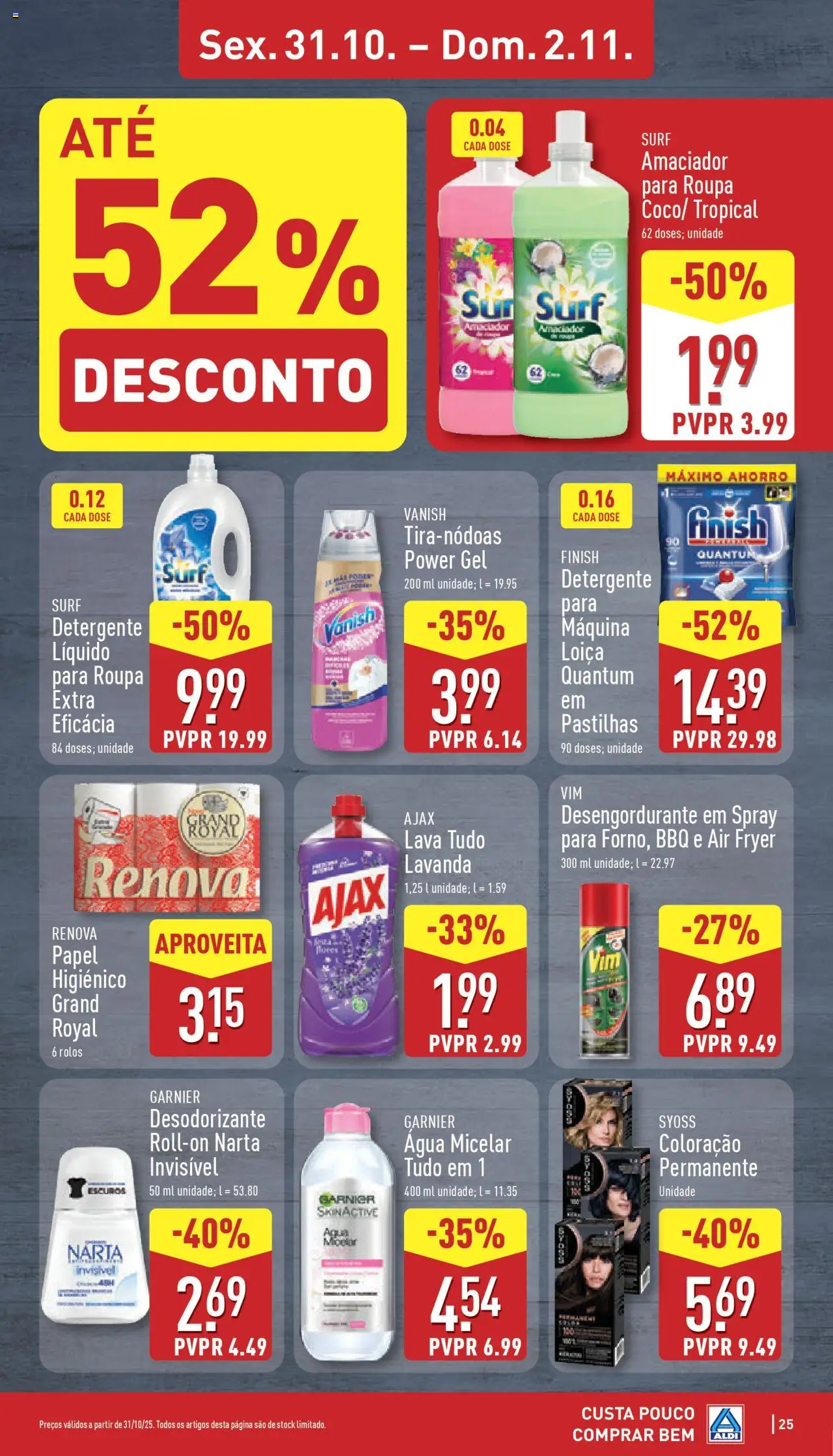 Aldi folheto │ válido de 27.10.2025 | Página: 25 | Produtos: Air fryer, Água micelar, Desodorizante, Detergente
