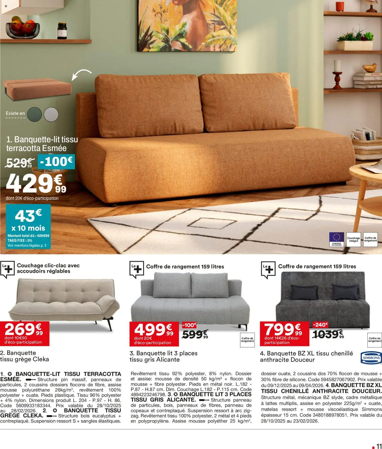 {H1} | Page: 11 | Produits: Flocons, Mousse, Matelas, Coffre de rangement