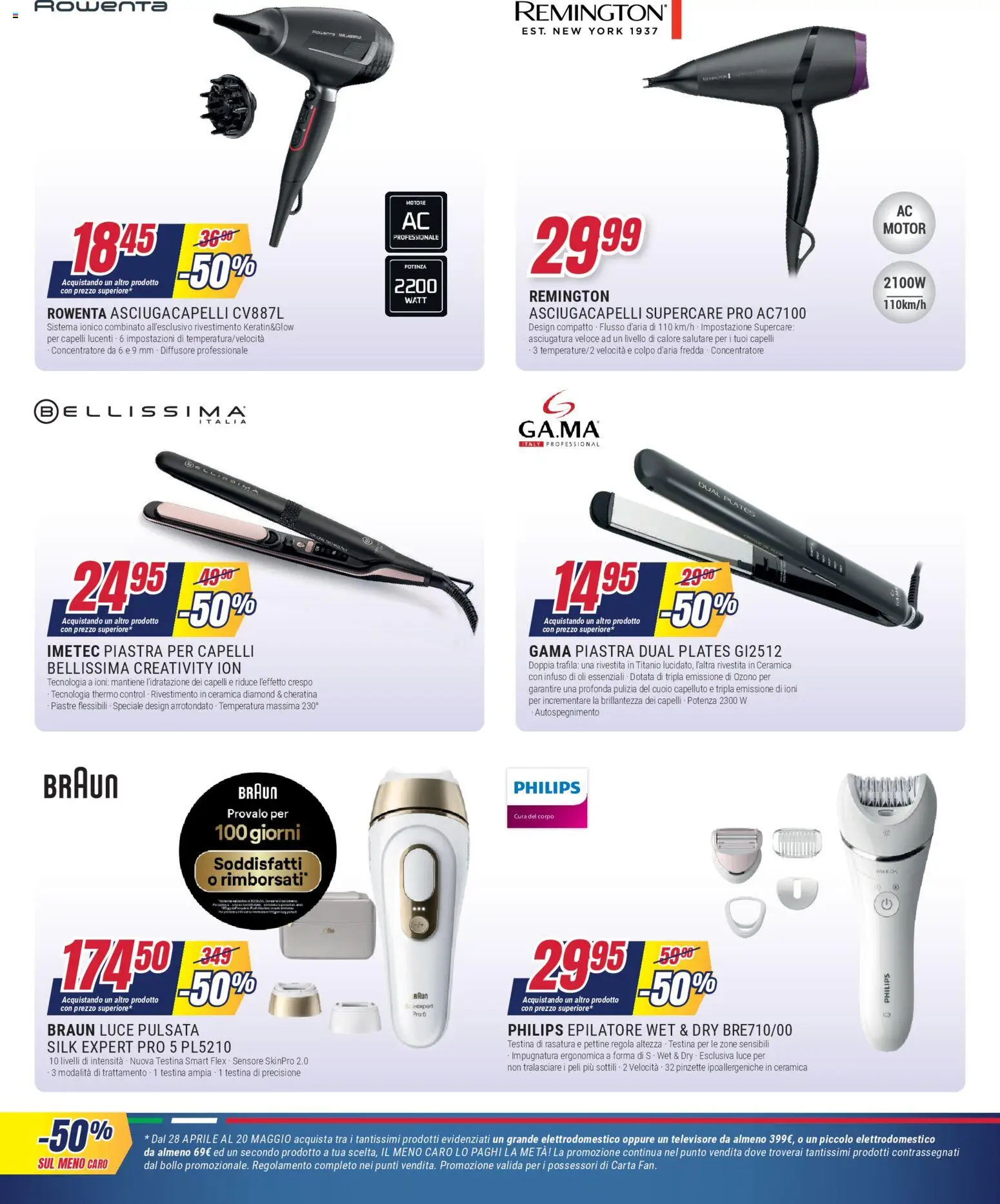 Volantino Trony del 28.04.2026 | Pagina: 20 | Prodotti: Pettine, Epilatore, Asciugacapelli, Piastra per capelli