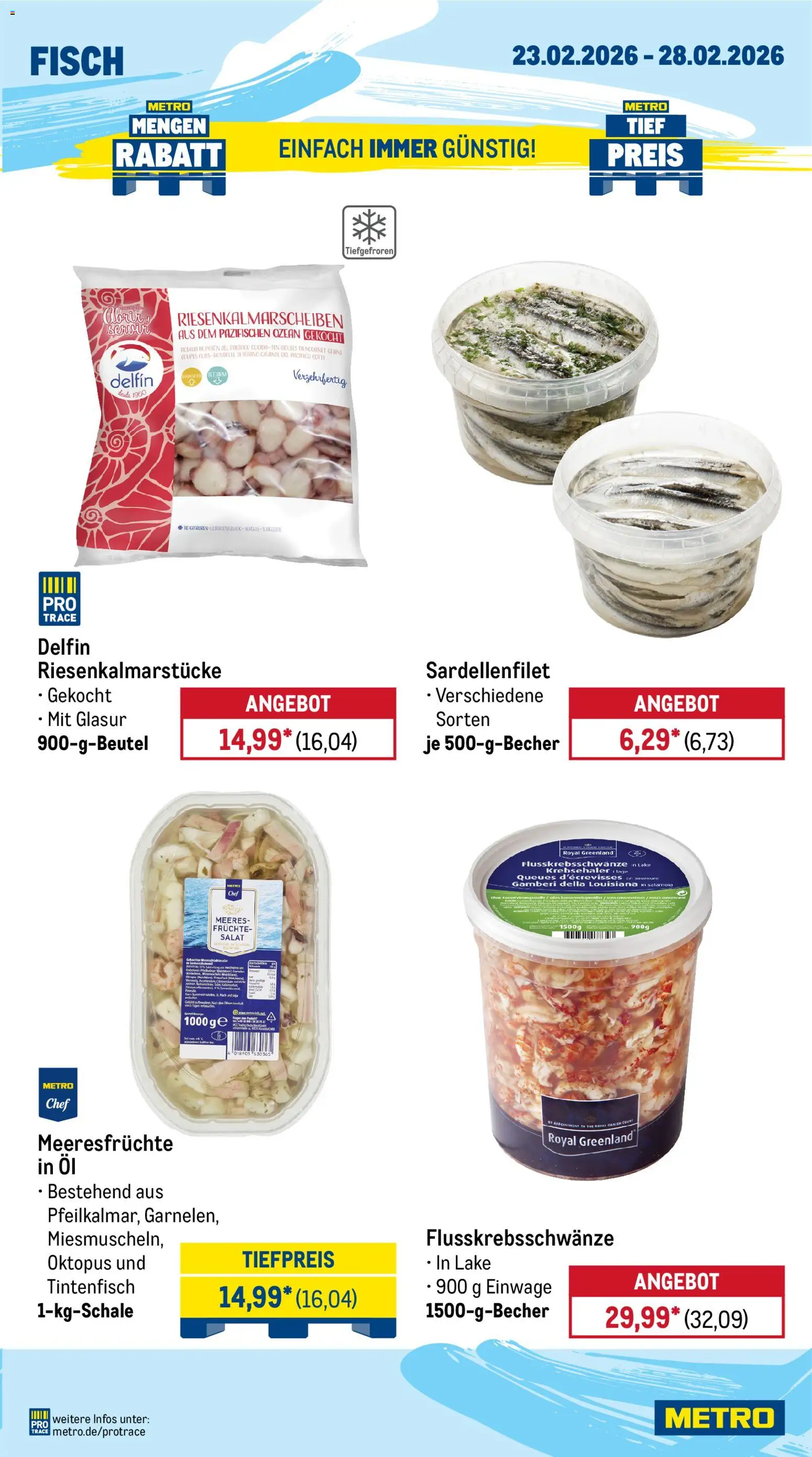 Metro Wochen-Angebote Gastro – gültig ab 23.02.2026 | Seite: 7 | Produkte: Öl, Fisch, Meeresfrüchte, Salat