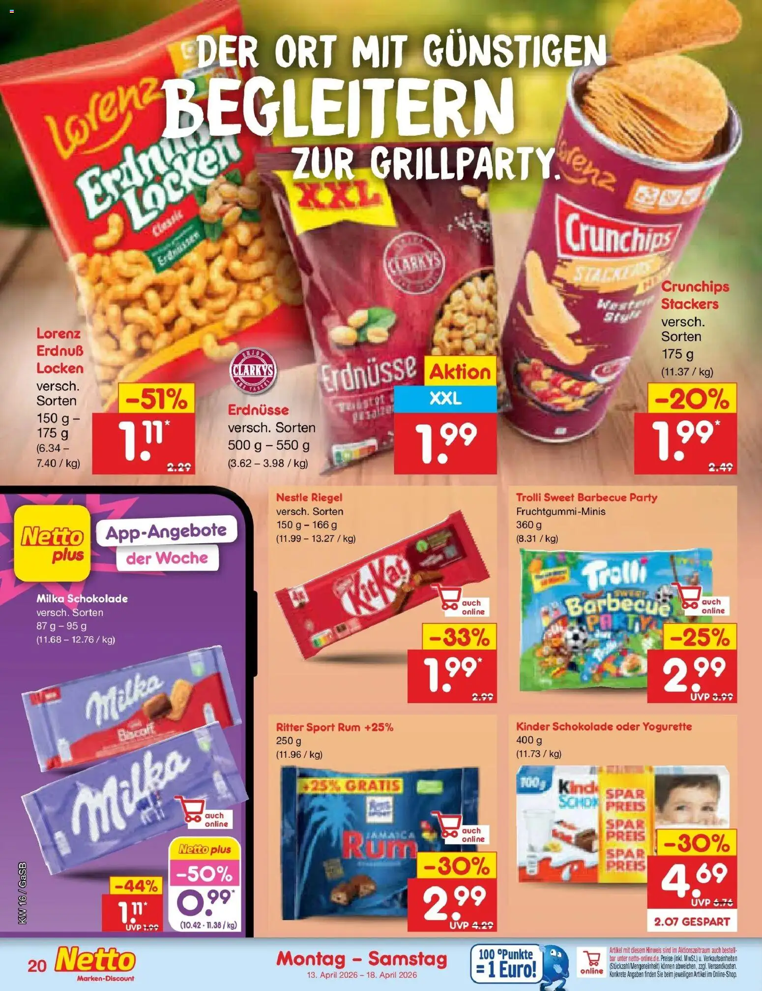 Netto Marken-Discount Prospekt Bremen-Lesum	 – gültig ab 13.04.2026 | Seite: 28 | Produkte: Schokolade, Milka schokolade, Ritter sport, Milka