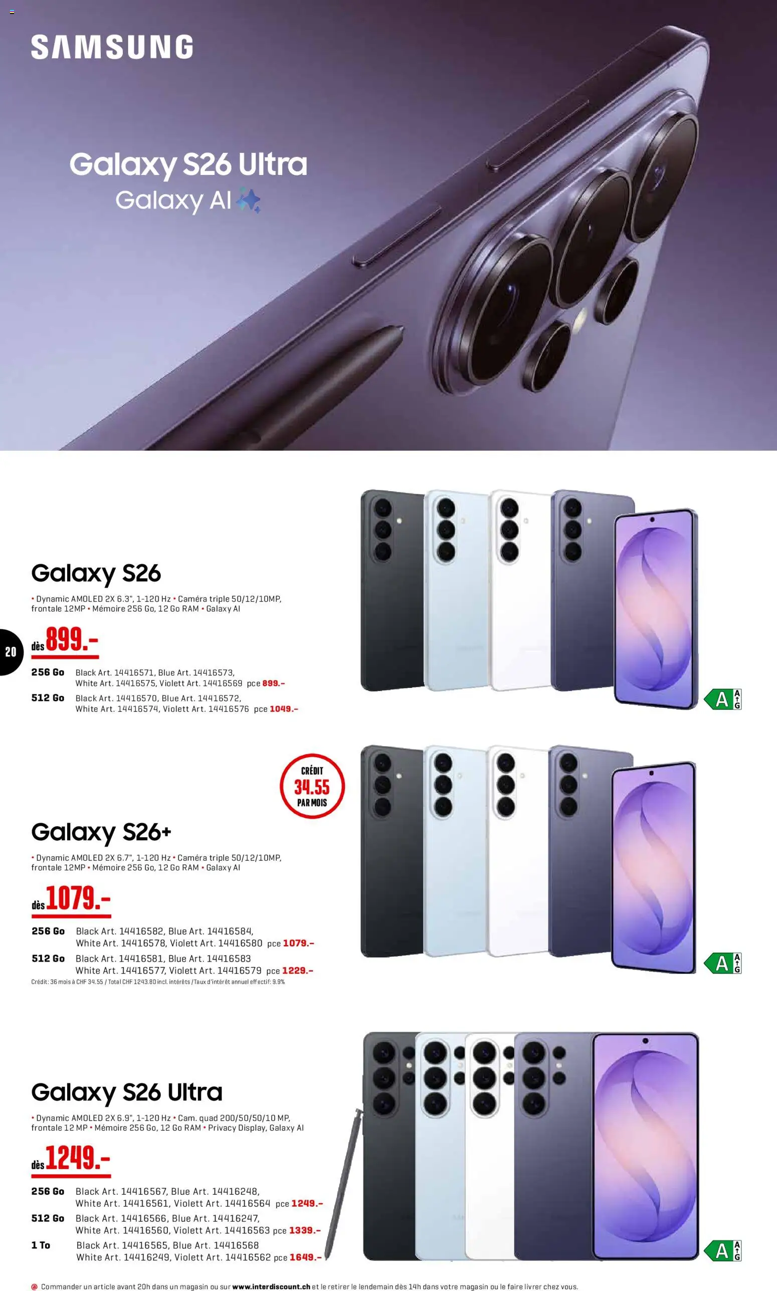 Interdiscount aktionen FR – gültig ab 23.03.2026 | Seite: 20 | Produkte: Samsung
