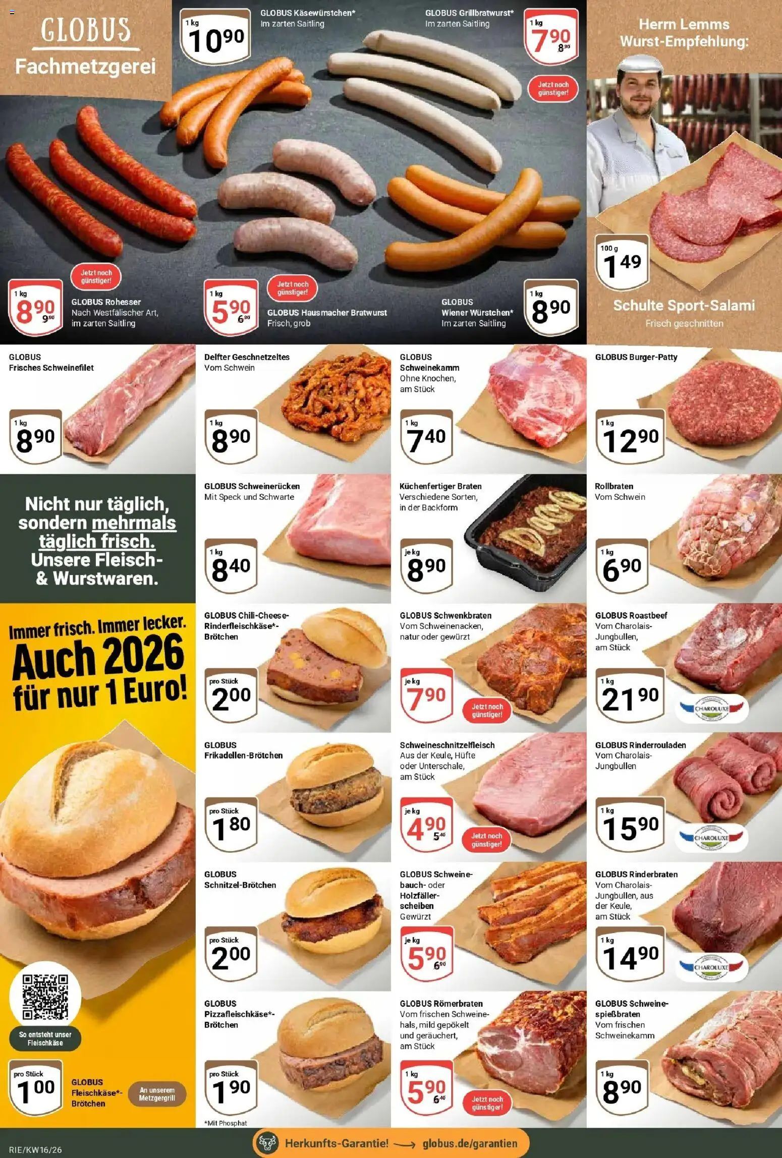 Globus Prospekt Bochum-Riemke	 – gültig ab 12.04.2026 | Seite: 7 | Produkte: Rinderrouladen, Rinderbraten, Bratwurst, Roastbeef