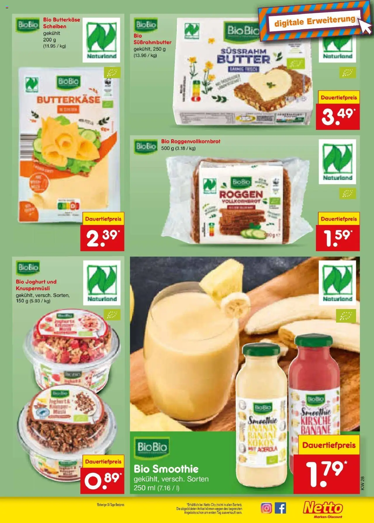 Netto Marken-Discount prospekt Lahnau	 - gültig ab dem 07.07.2025 | Seite: 21 | Produkte: Butter, Joghurt, Vollkornbrot