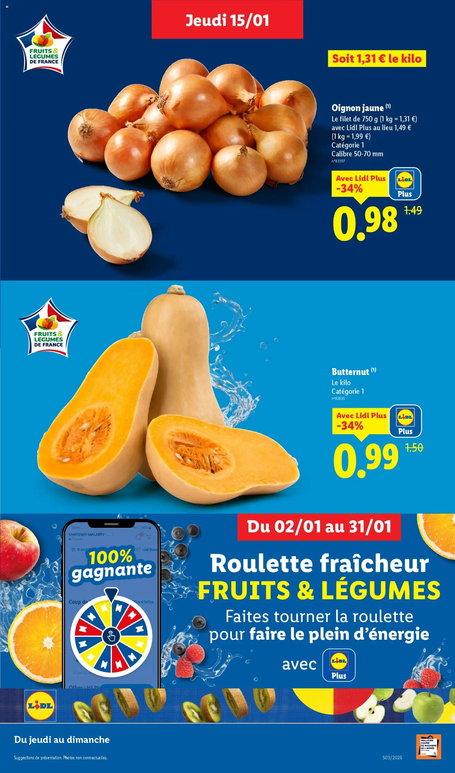 {H1} | Page: 3 | Produits: Oignon, Butternut