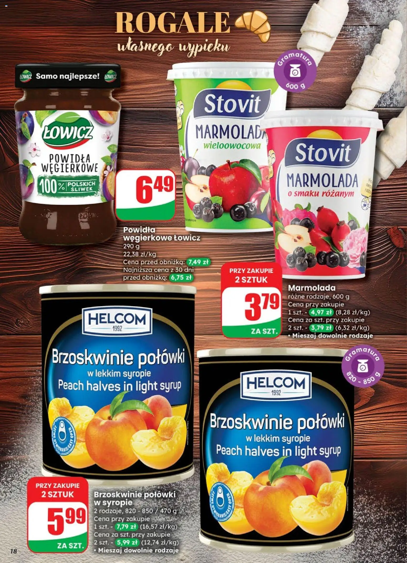 Dino Gazetka od 29.10.2025 | Strona: 18 | Produkty: Powidła, Brzoskwinie