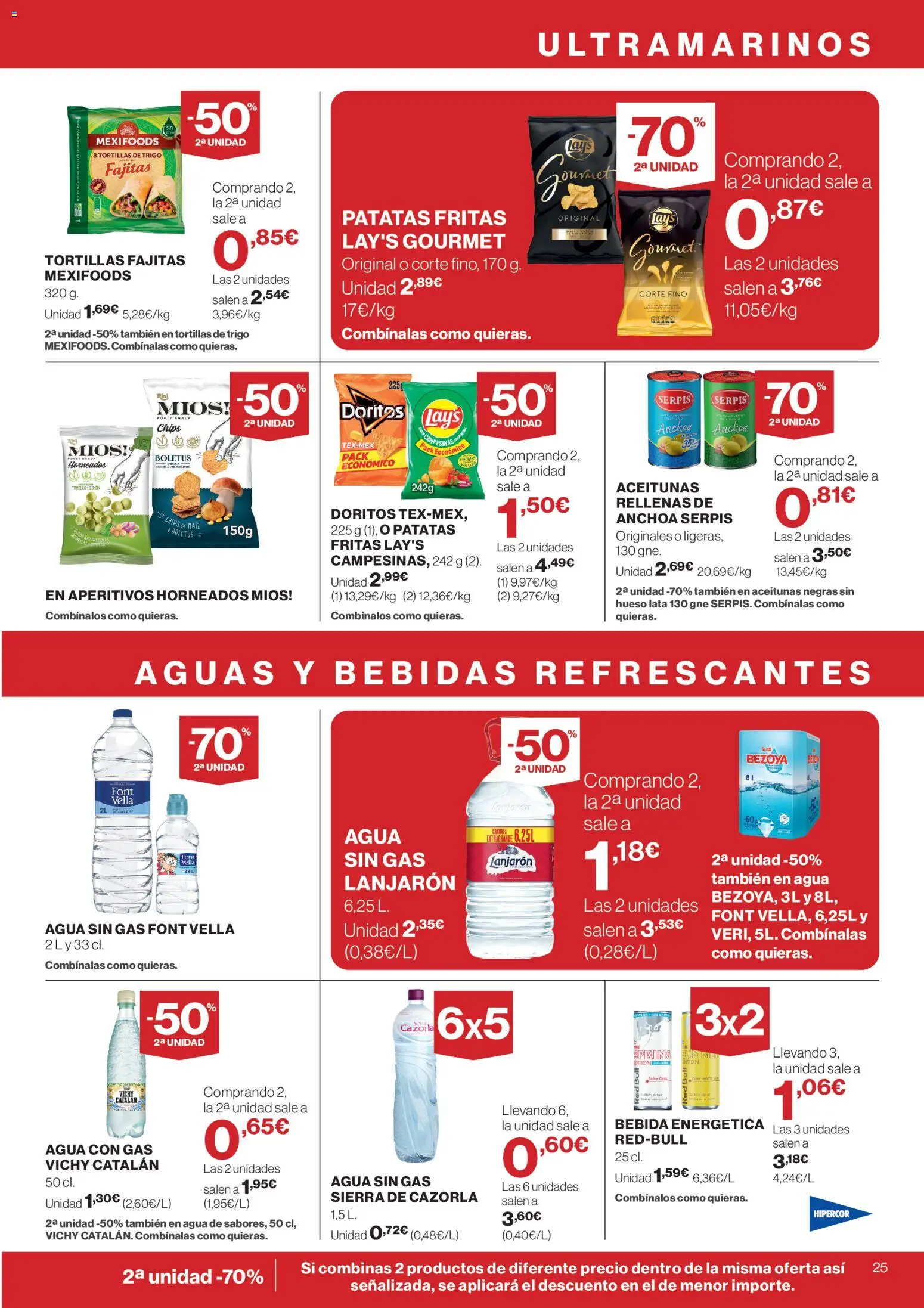Hipercor catálogo │ válido desde el 23.04.2026 | Página: 25 | Productos: Agua con gas, Anchoa