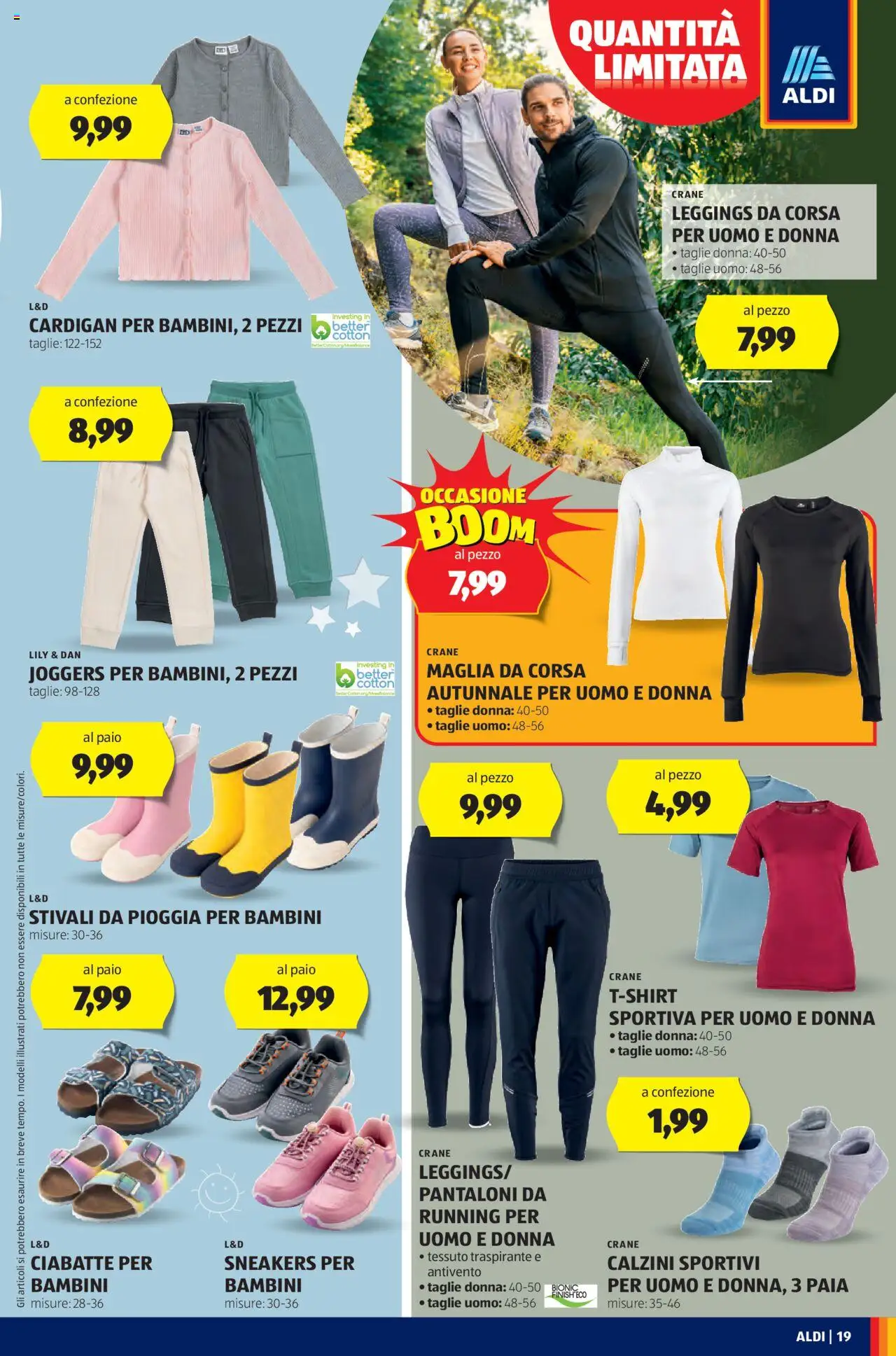 Volantino Aldi del 11.08.2025 | Pagina: 19 | Prodotti: Pantaloni, Calzini, Stivali, Cardigan