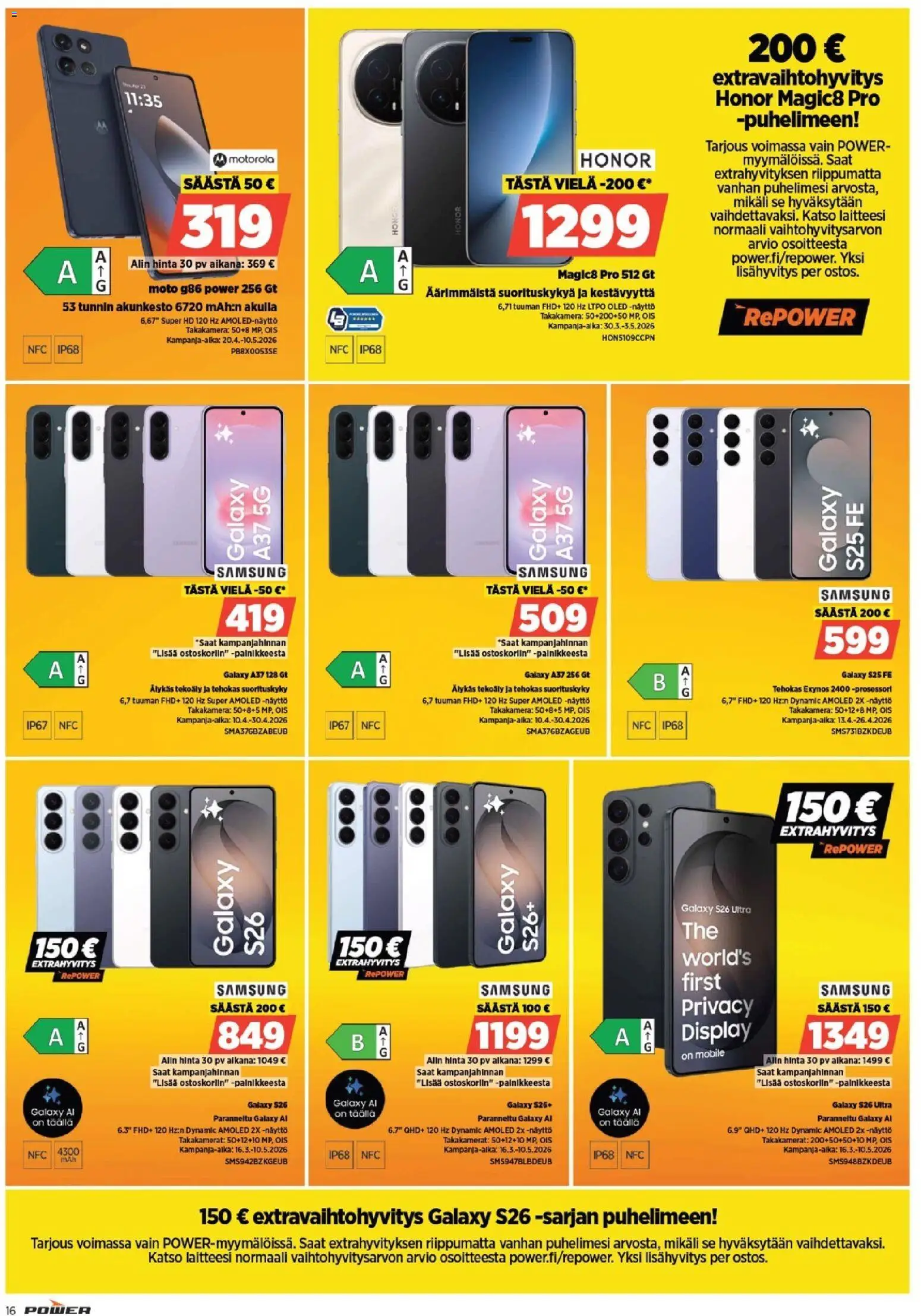 Power tarjoukset – voimassa 18.04.2026 alkaen | Sivu: 17 | Tuotteet: Näyttö