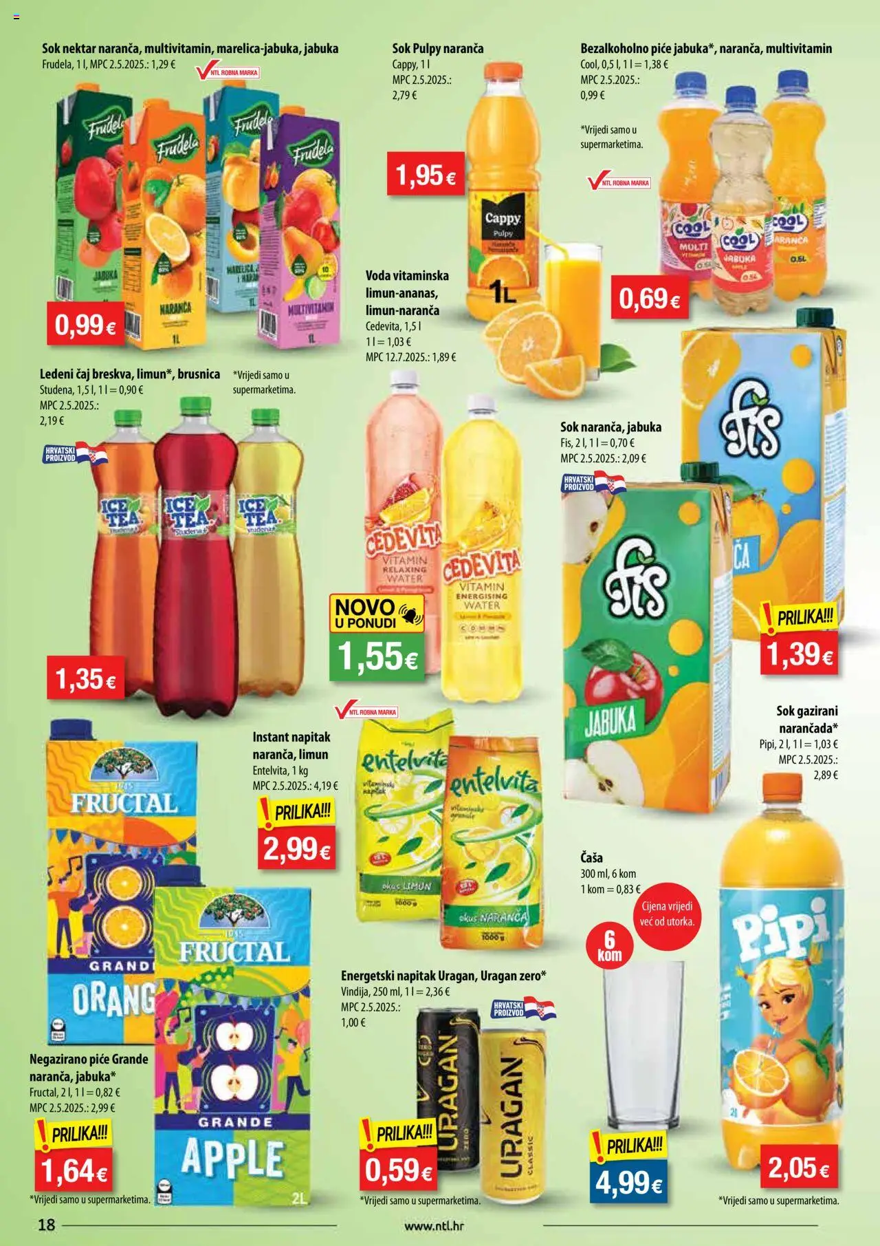 NTL katalog | vrijedi od 06.08.2025 | Stranica: 18 | Proizvodi: Sok, Čaj, Limun, Brusnica