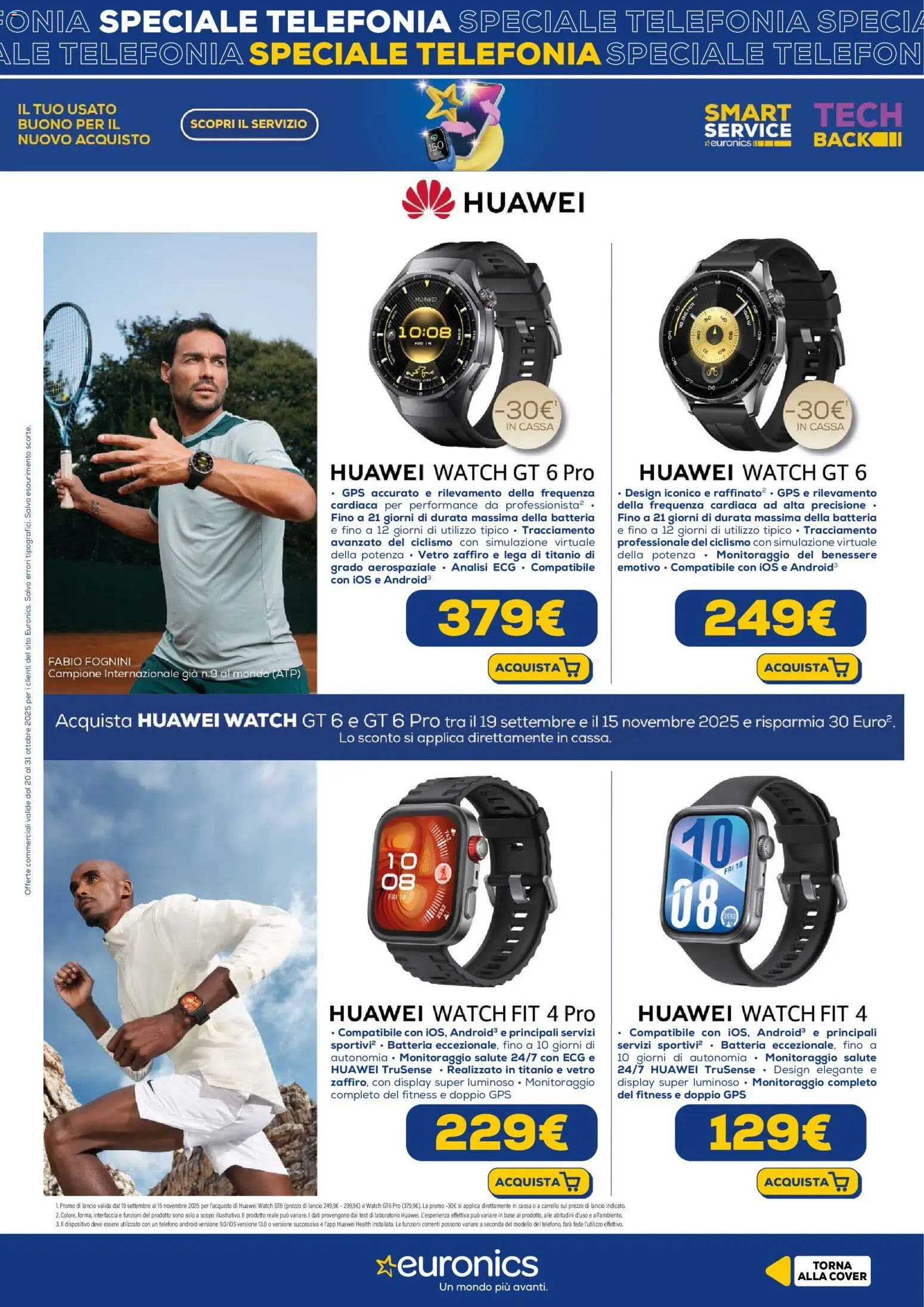 Volantino Euronics del 20.10.2025 | Pagina: 7 | Prodotti: Huawei, Carrello, Telefono, Batteria