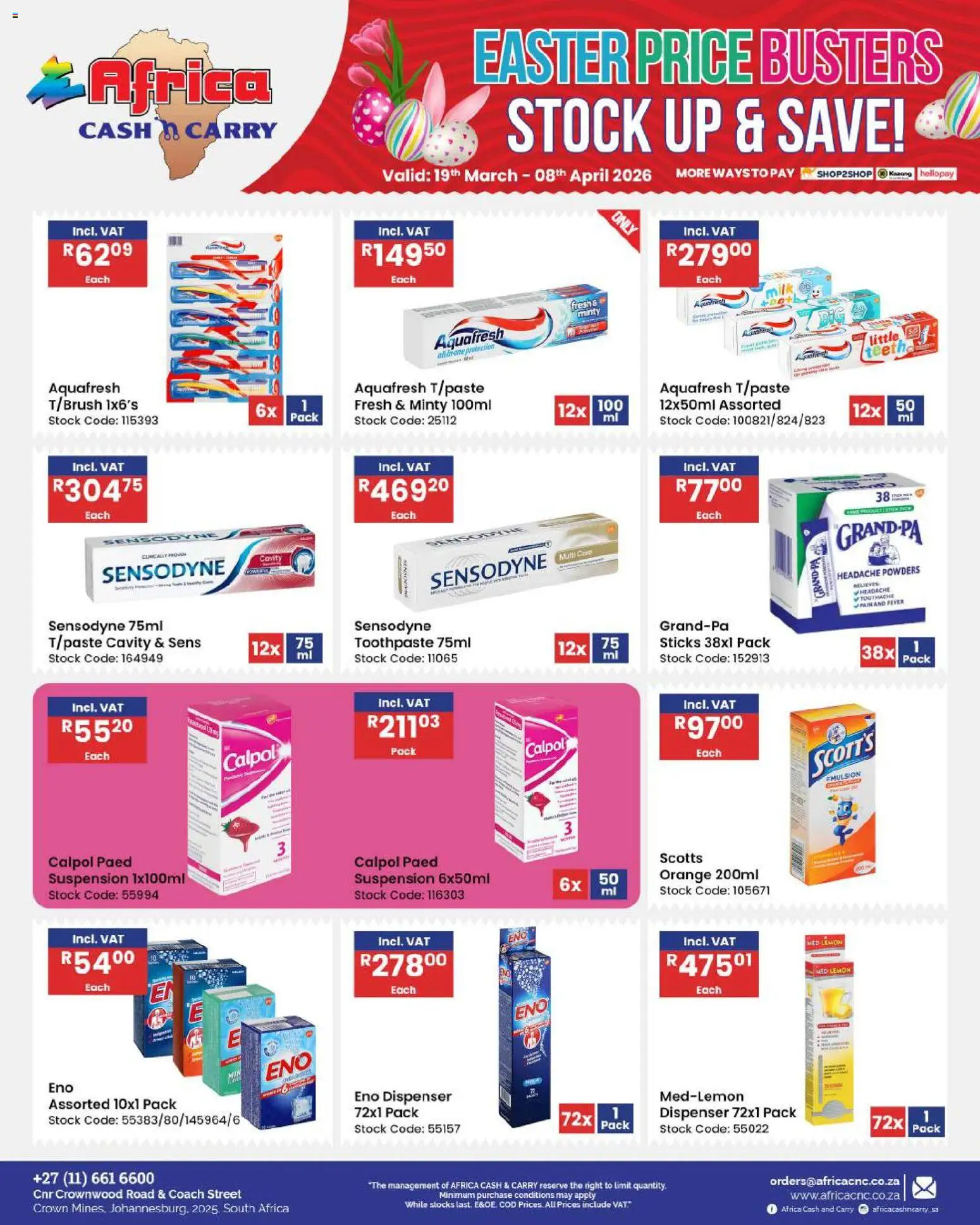 New Africa Cash & Carry catalogue – valid from 19.03.2026 | Page: 48 | Products: Stock, Toothpaste, Lemon