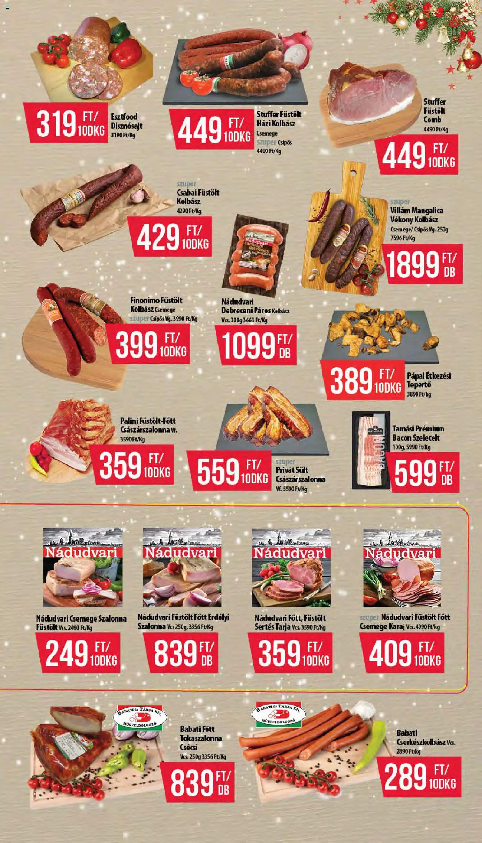 COOP akciós ujság - amely érvényes a következő dátumtól: 11.12.2025 | Oldal: 2 | Termékek: Kolbász, Bacon, Karaj, Szalonna