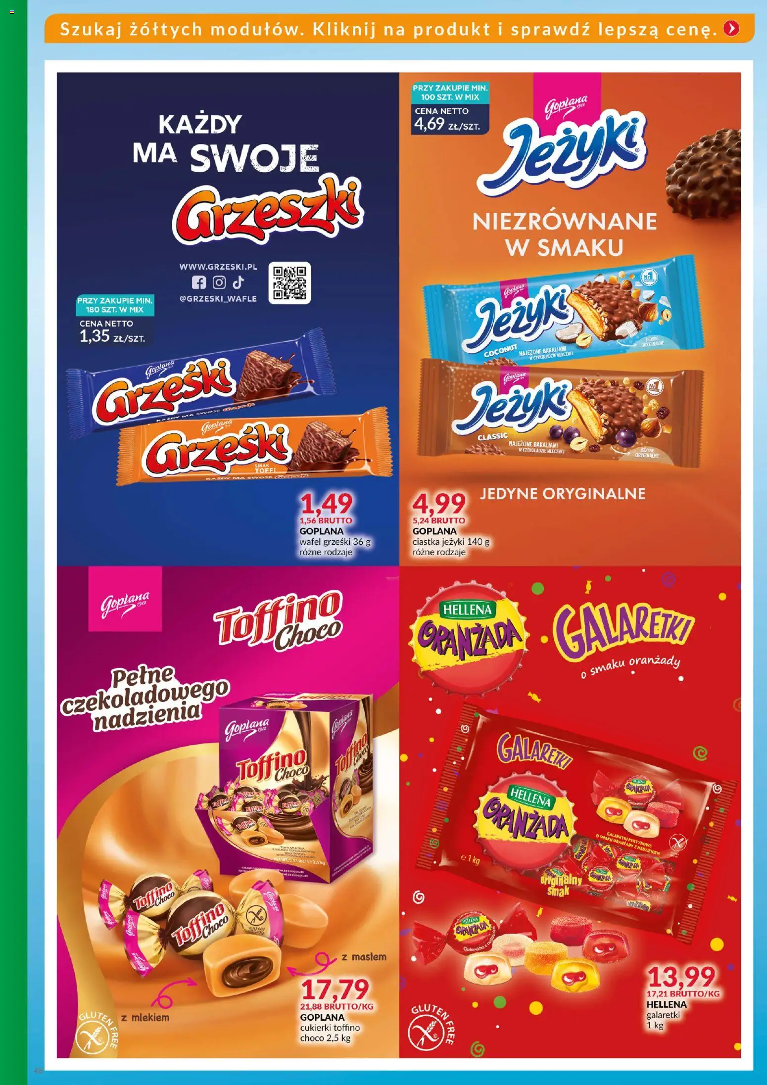 Eurocash Gazetka - Katalog Artykułów Spożywczych od 16.11.2025 | Strona: 47 | Produkty: Galaretki, Cukierki toffino, Cukierki, Ciastka