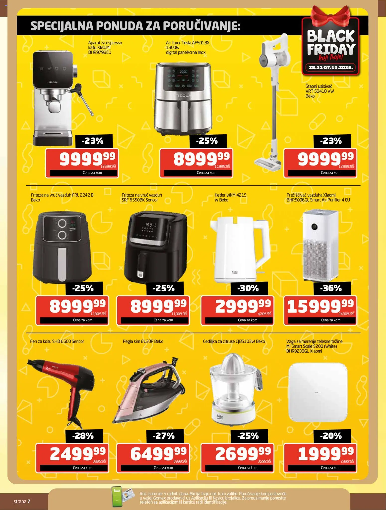 Gomex katalog - važi od 24.11.2025 | Strana: 7 | Proizvode: Ketler, Friteza, Telefon, Vaga