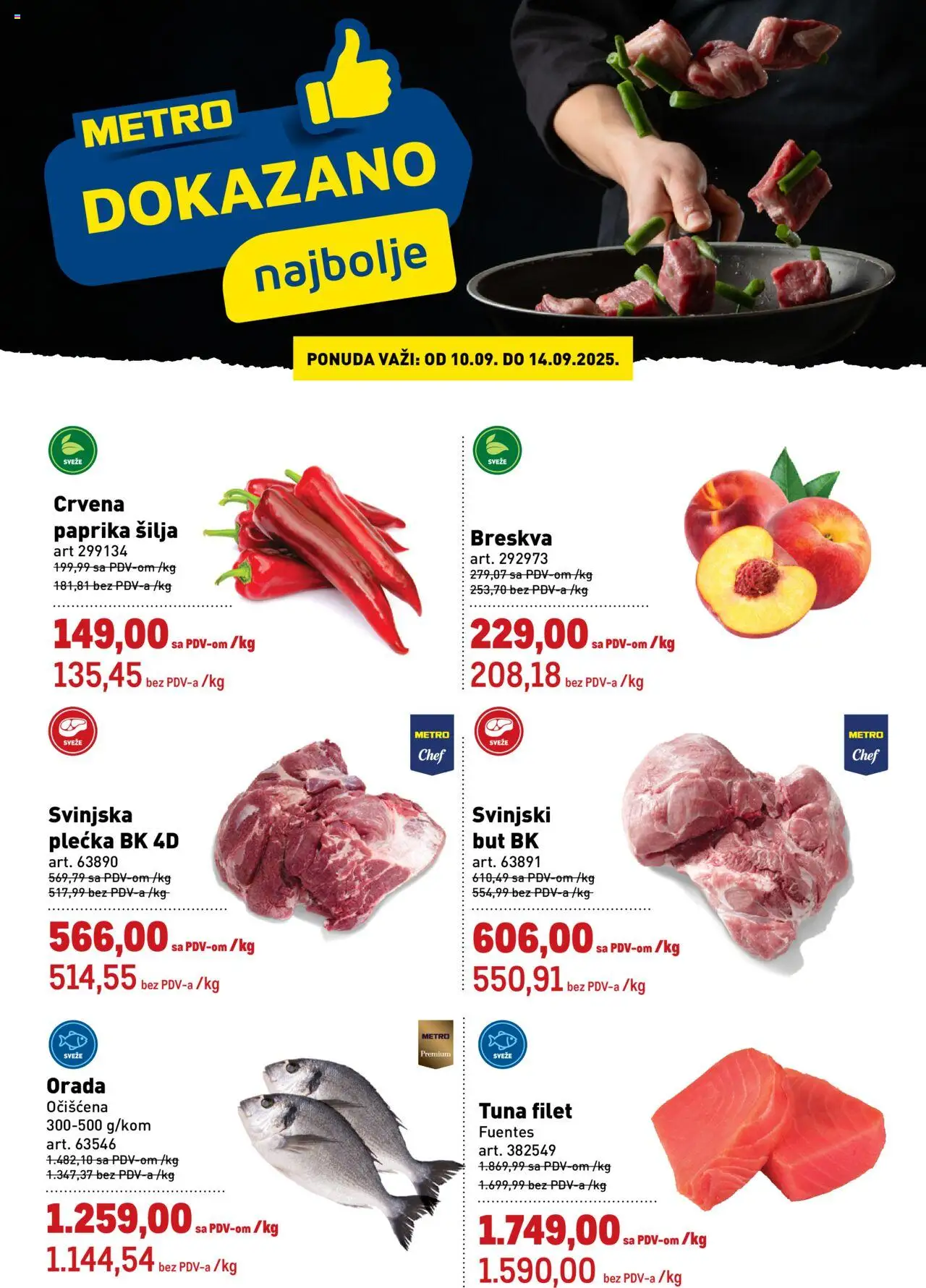 Metro katalog - važi od 10.09.2025 | Strana: 1 | Proizvode: Orada, Paprika, Breskva