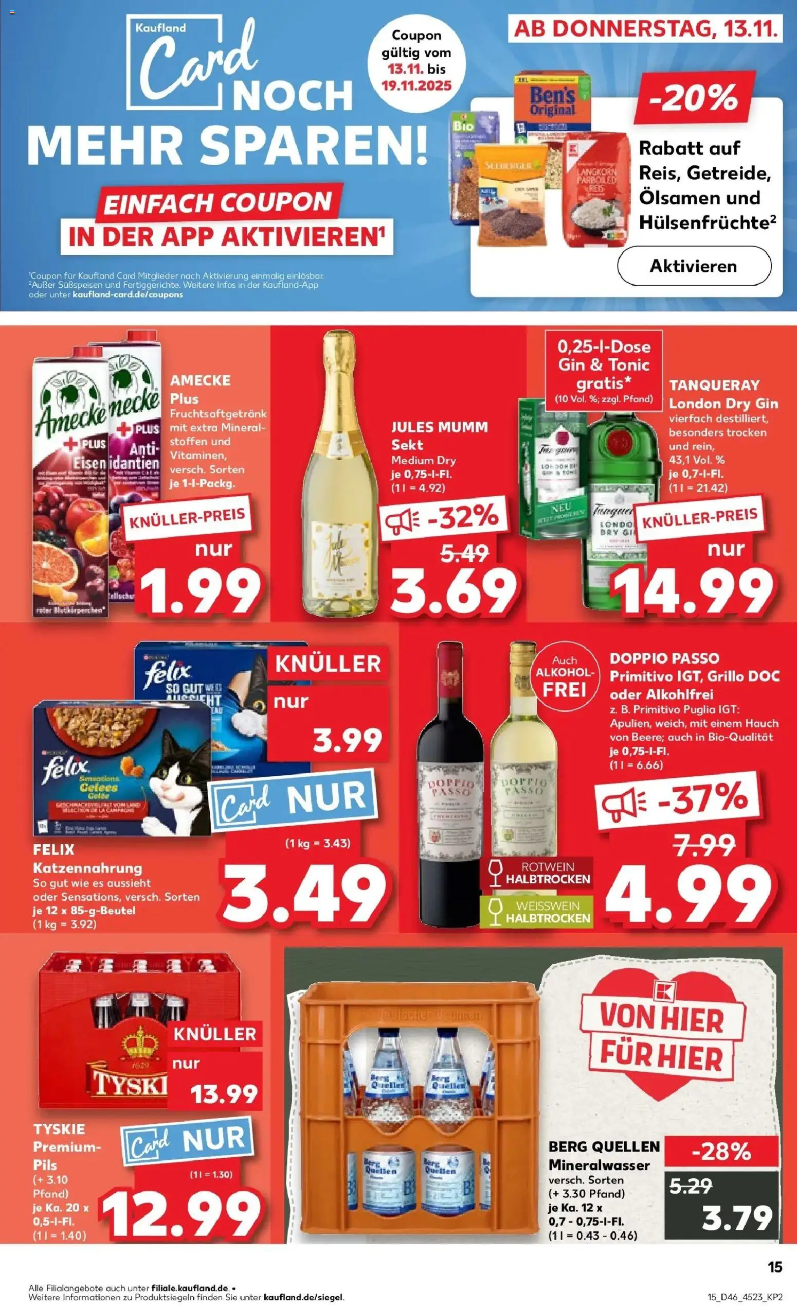 Kaufland prospekt Landau In Der Pfalz	 – gültig ab 17.11.2025 | Seite: 15 | Produkte: Rotwein, Pils, Doppio passo primitivo, Reis