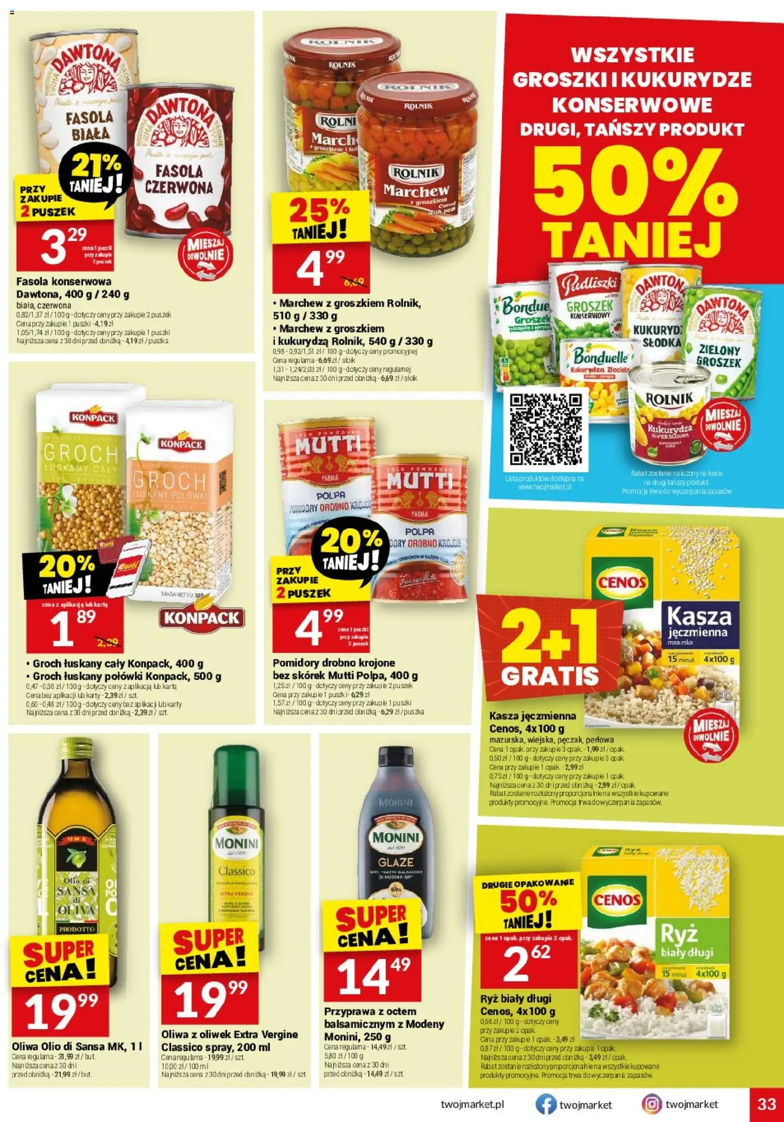 Twój Market gazetka od 28.04.2026 | Strona: 33 | Produkty: Groch łuskany, Groch, Kasza, Kukurydza