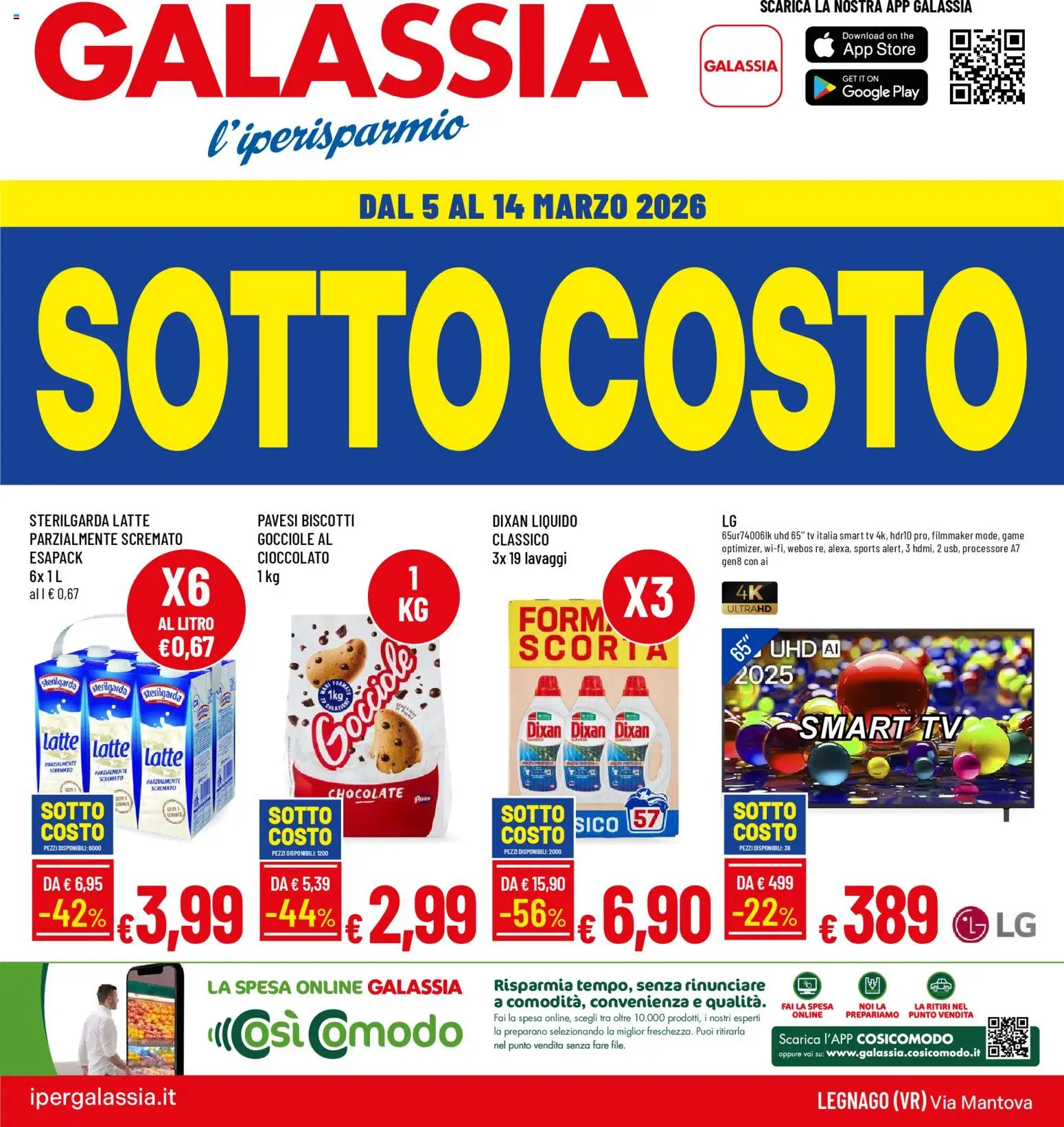 Volantino Galassia del 05.03.2026 | Pagina: 1 | Prodotti: Cioccolato, smart TV, Biscotti, TV