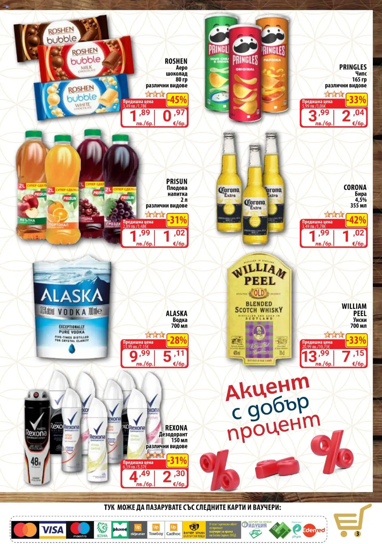 {H1} | Страница: 3 | Продукти: Шоколад, Дезодорант, Чипс, Напитка