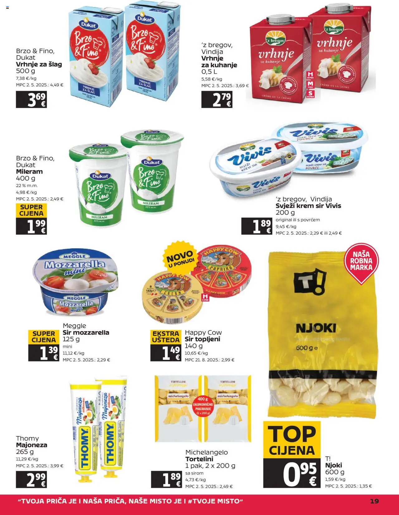 Tommy katalog | vrijedi od 02.10.2025 | Stranica: 19 | Proizvodi: Vindija, Krem sir, Vrhnje za šlag, Mozzarella