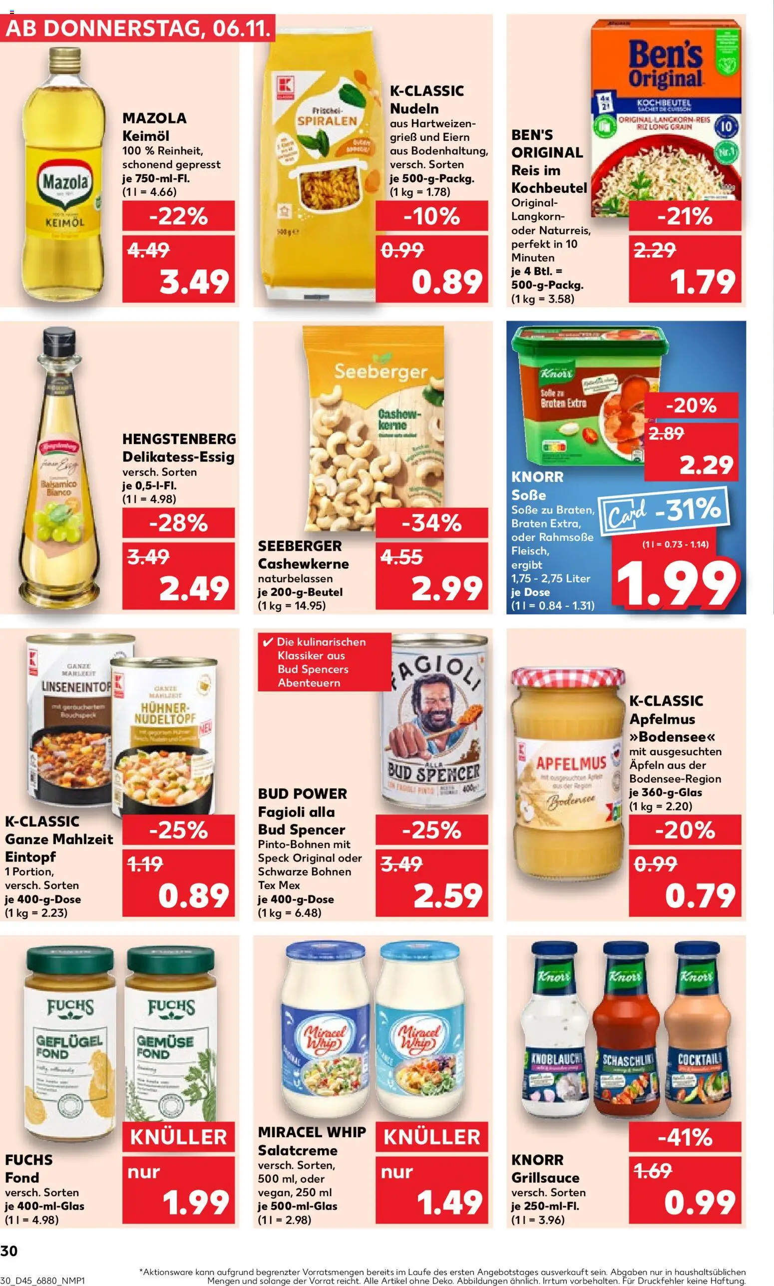 Kaufland prospekt Völklingen	 – gültig ab 06.11.2025 | Seite: 30 | Produkte: Knorr, Pasta, Reis, Nudeln