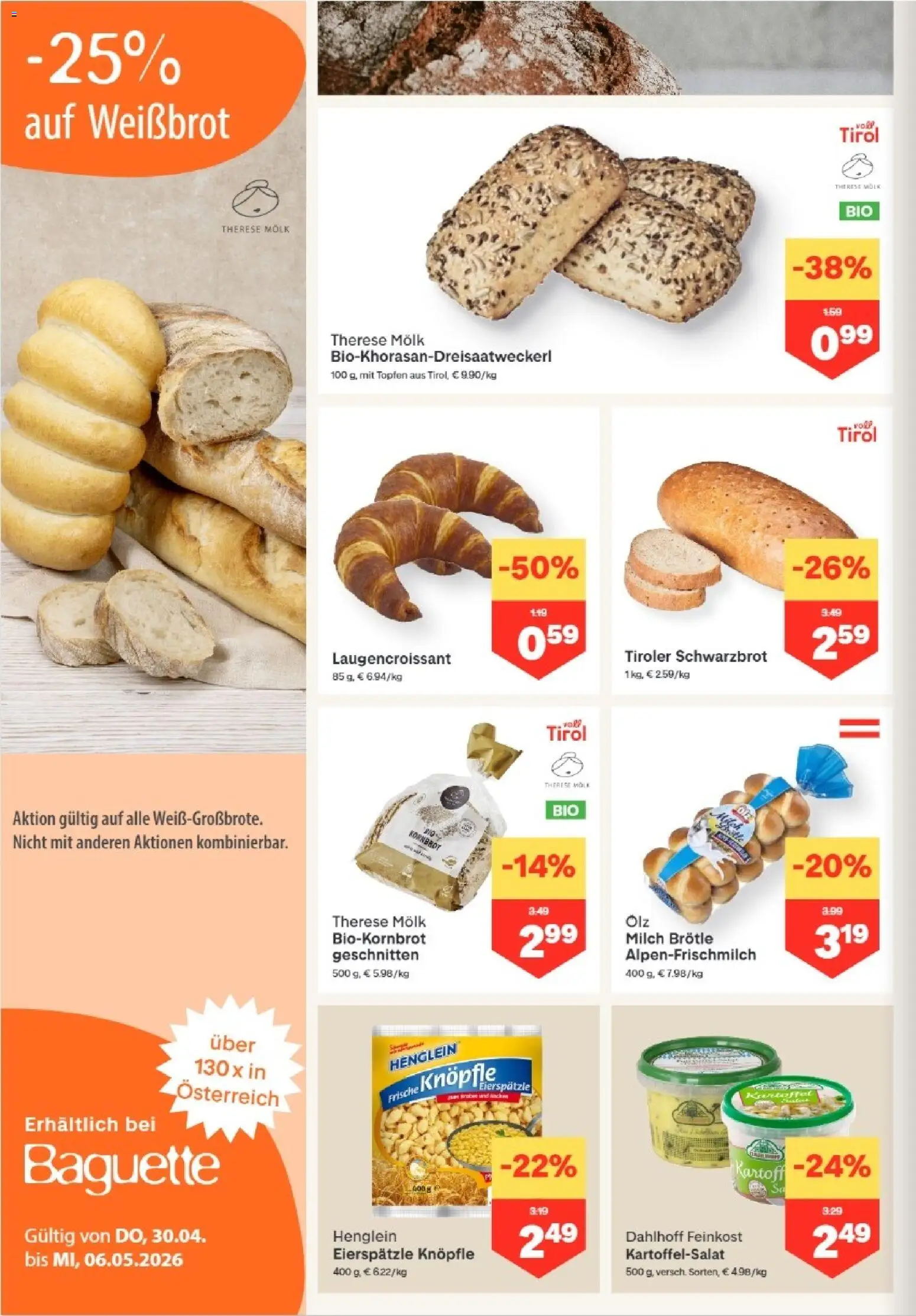 MPREIS Anras gültig ab 30.04.2026 | Seite: 4 | Produkte: Jääkaappipakastin, Milch