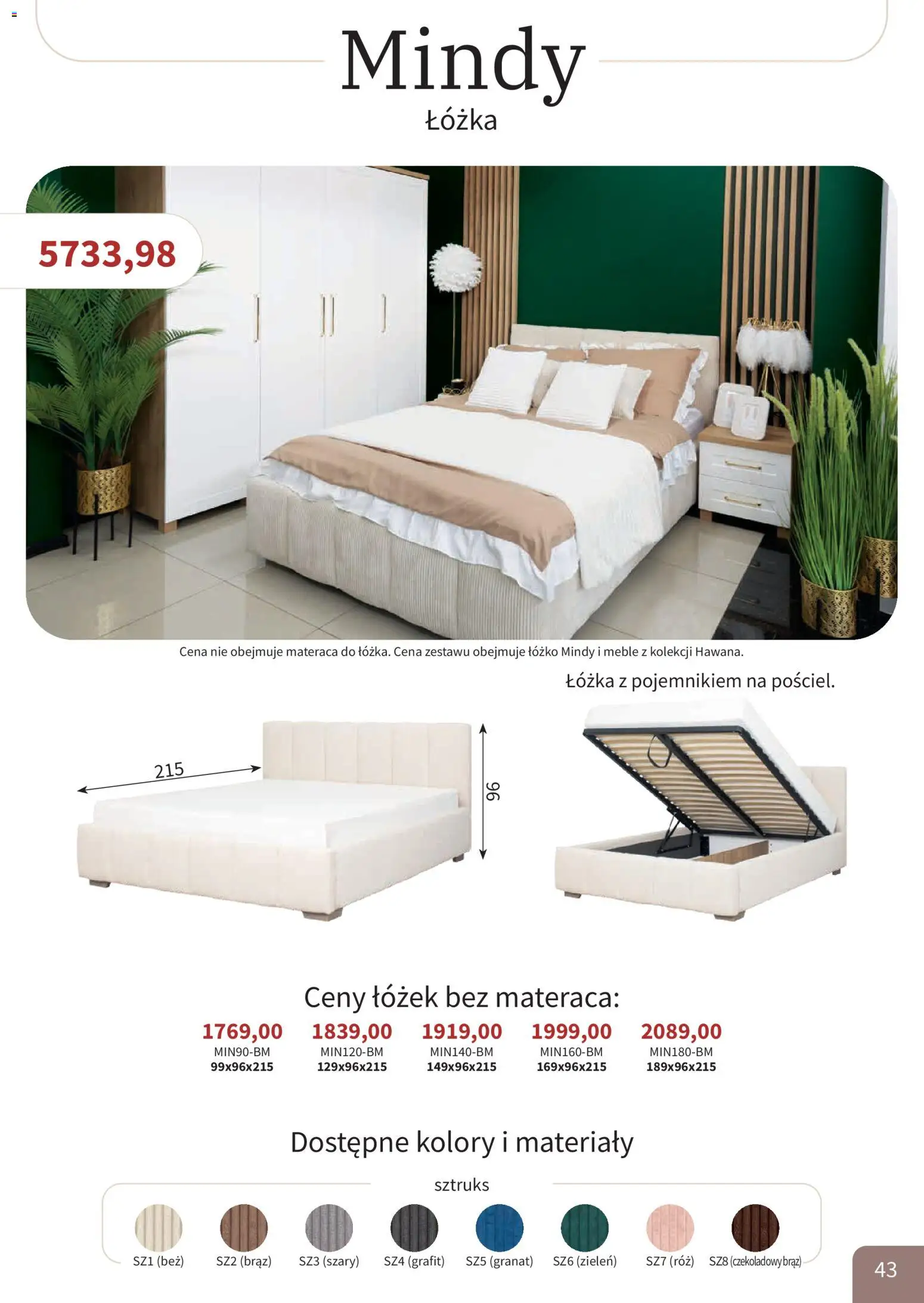 Bodzio Katalog od 01.01.2026 | Strona: 43 | Produkty: Łóżko, Róż