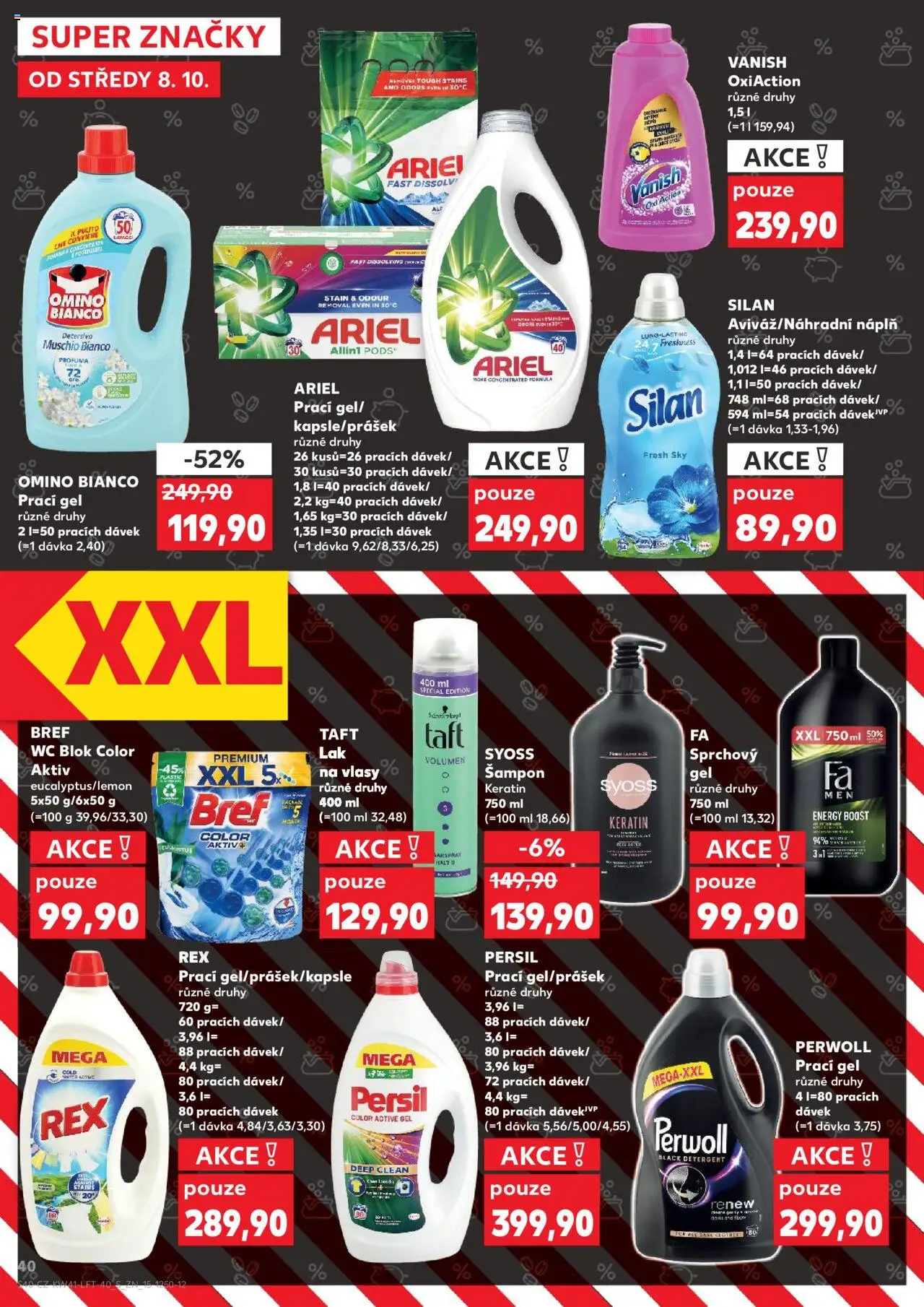 Kaufland leták - Praha 8 od 08.10.2025 | Strana: 40 | Produkty: Wc blok, Blok, Perwoll, Persil