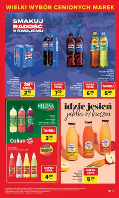 Pogląd oferty "Carrefour Gazetka - Markowe atrakcje cenowe" - ważna od 27.10.2025 | Strona: 41 | Produkty: Pigwa, Pepsi, Oranżada hellena, Marchewka