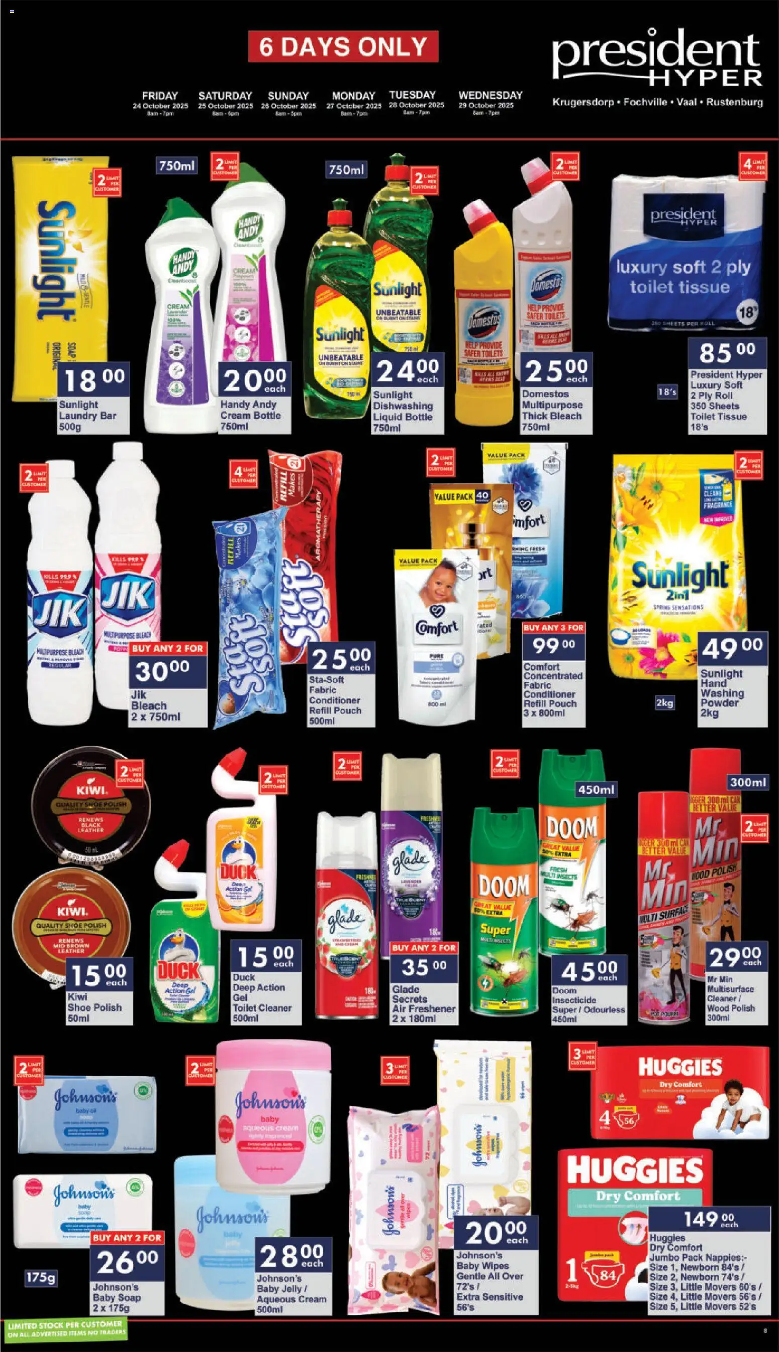 New President Hyper catalogue – valid from 24.10.2025 | Page: 8 | Products: Fragrance, Cream, Soap, Nappies