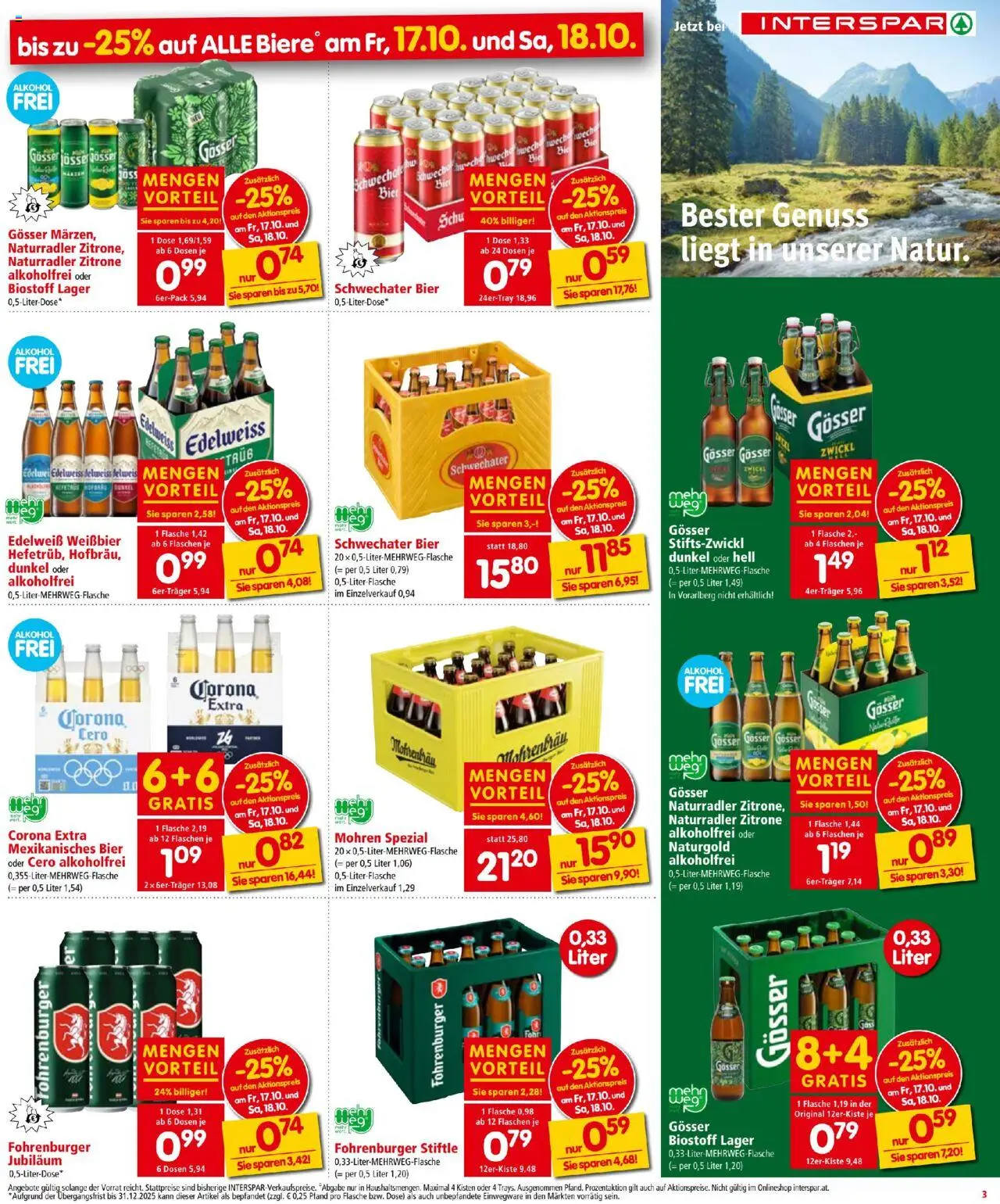 Interspar Flugblatt gültig ab 16.10.2025 | Seite: 3 | Produkte: Zitrone, Bier