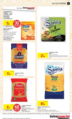 Intermarché - Prévisualisation de PÂTES PLOMB GROS N°12, 500 g valide à partir de 03.02.2026 | Page: 5 | Produits: Semoule, Lait, Fromage, Pâtes