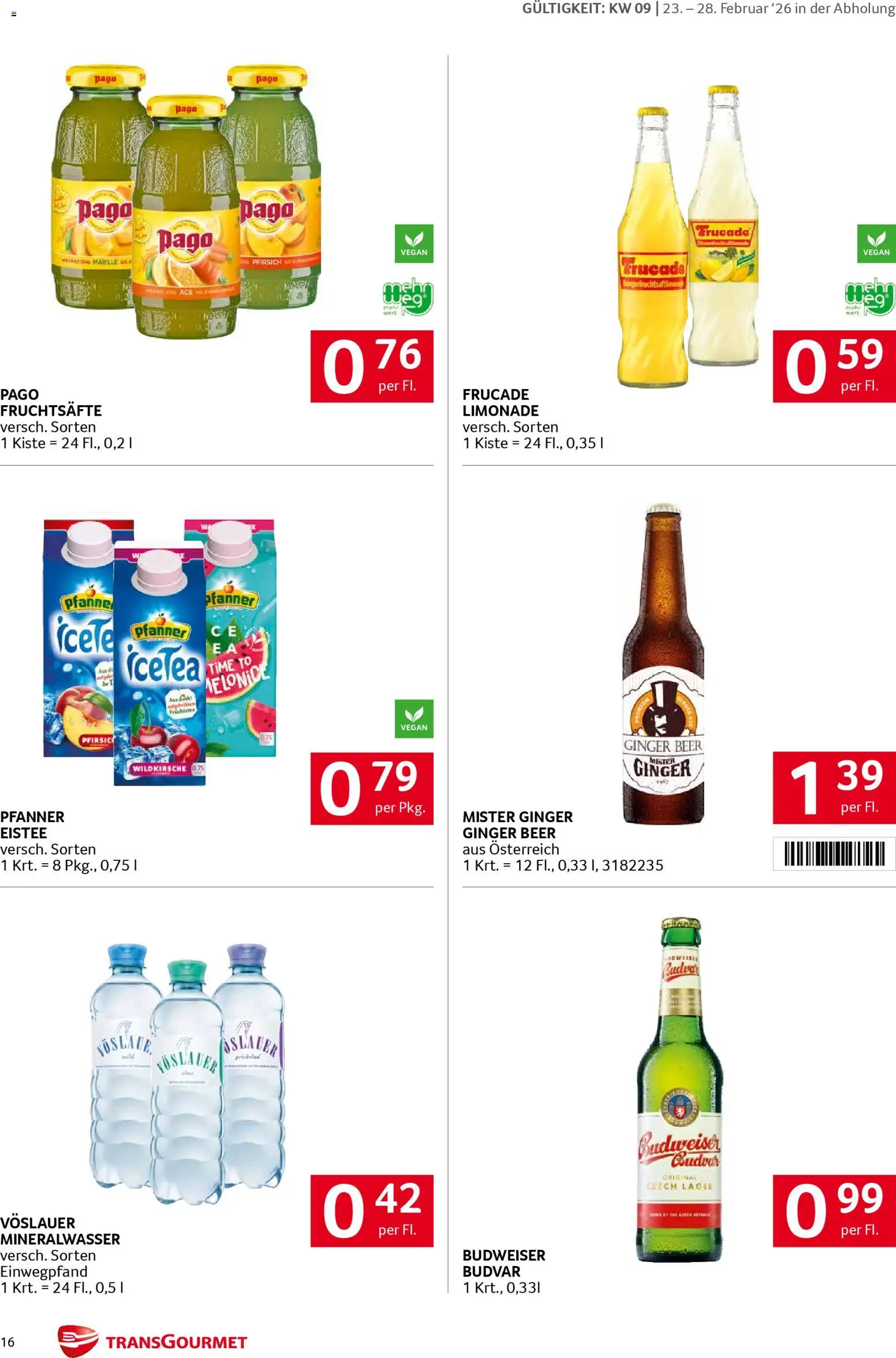 Transgourmet Flugblatt gültig ab 23.02.2026 | Seite: 16 | Produkte: Pfirsich