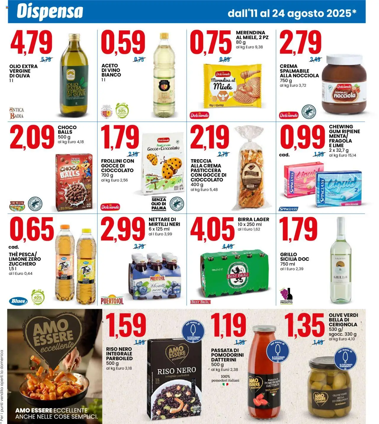 Volantino Eurospin del 11.08.2025 | Pagina: 3 | Prodotti: Crema, Cioccolato, Lime, The