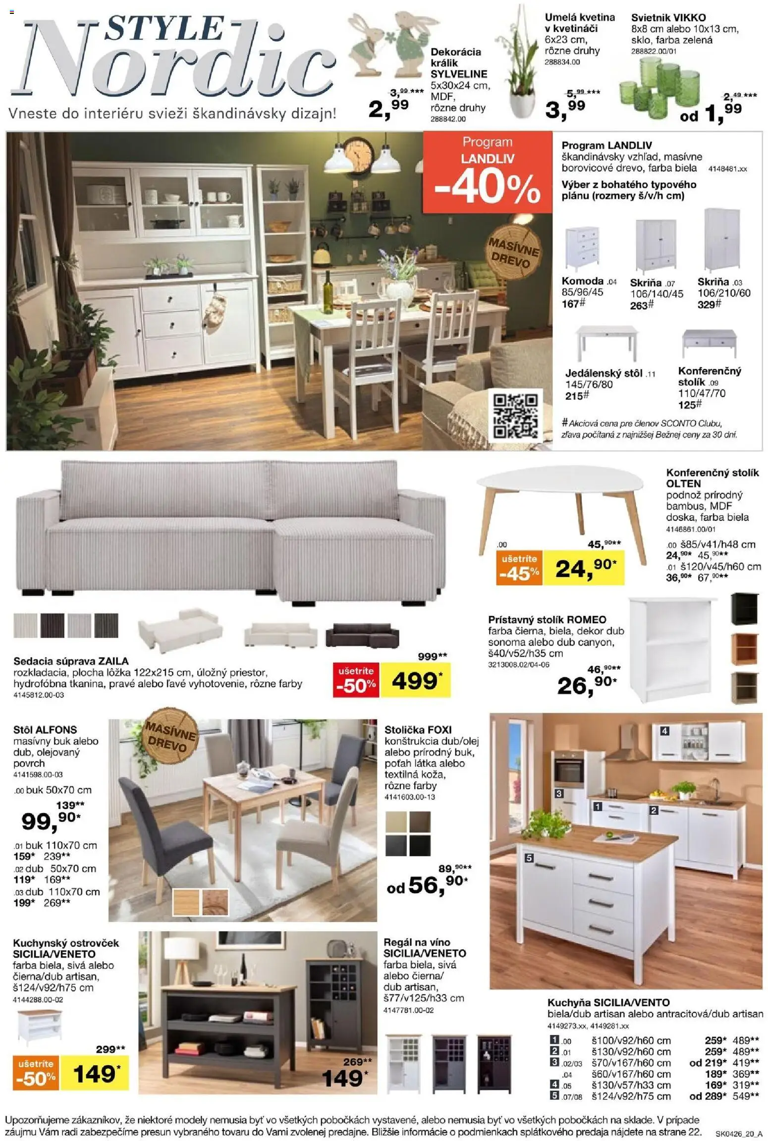 Nové Sconto nábytok akcie – leták je platný od 04.03.2026 | Strana: 20 | Produkty: Sedacia súprava, Regál, Skriňa, Kuchyňa