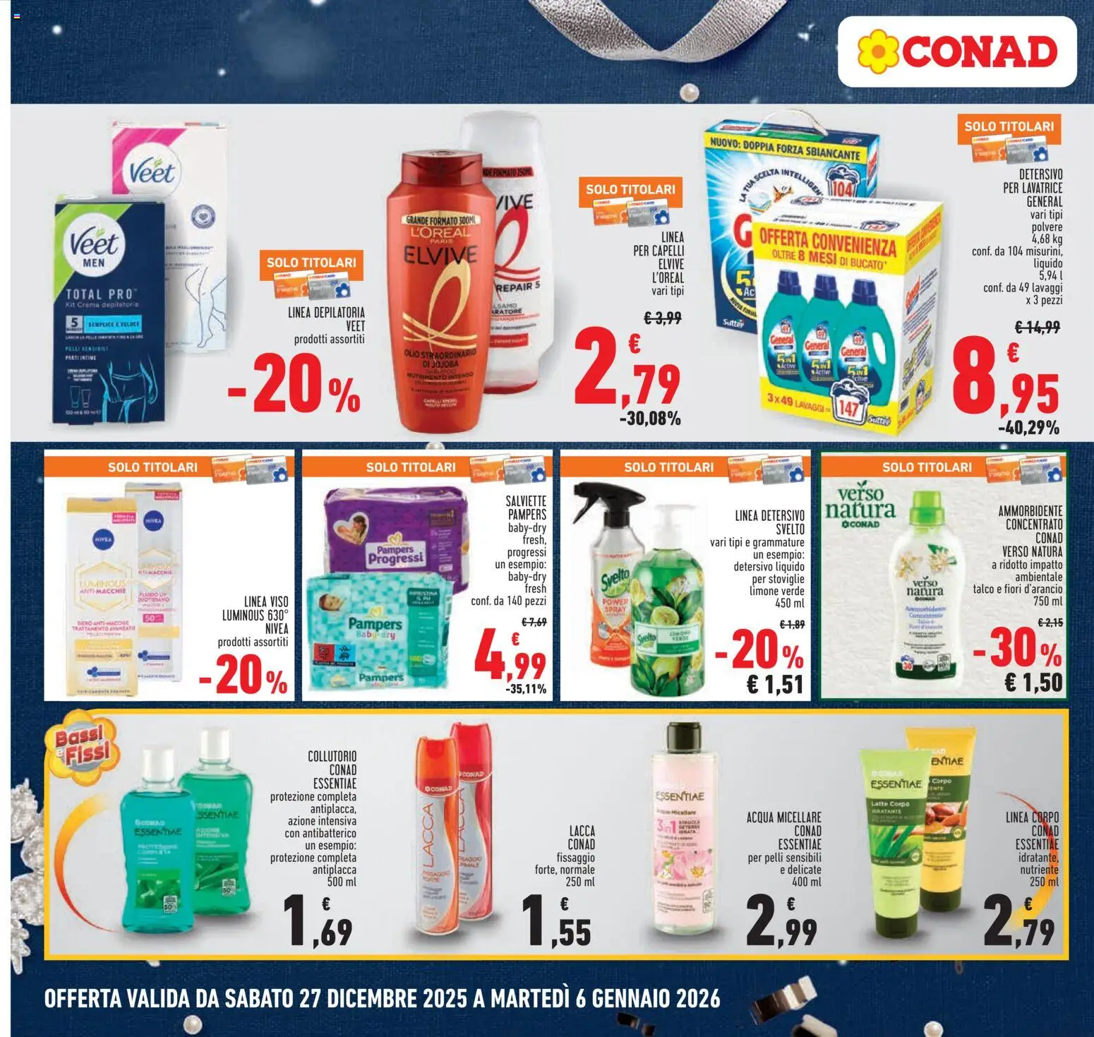 Volantino Conad del 27.12.2025 | Pagina: 20 | Prodotti: Crema depilatoria, Latte, Limone, Pampers