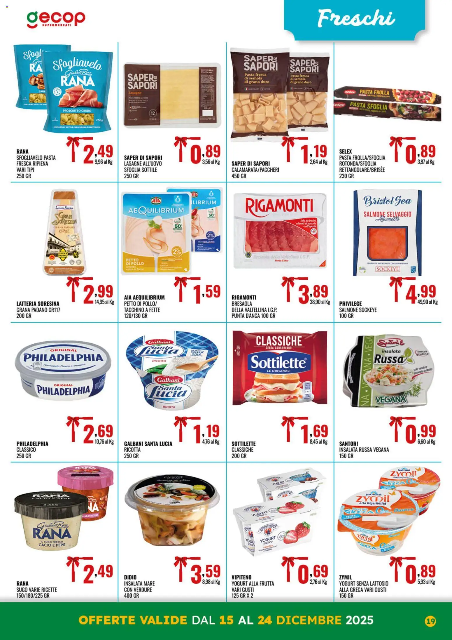 Volantino GECOP del 15.12.2025 | Pagina: 19 | Prodotti: Bresaola, Insalata, Verdure, Grana Padano