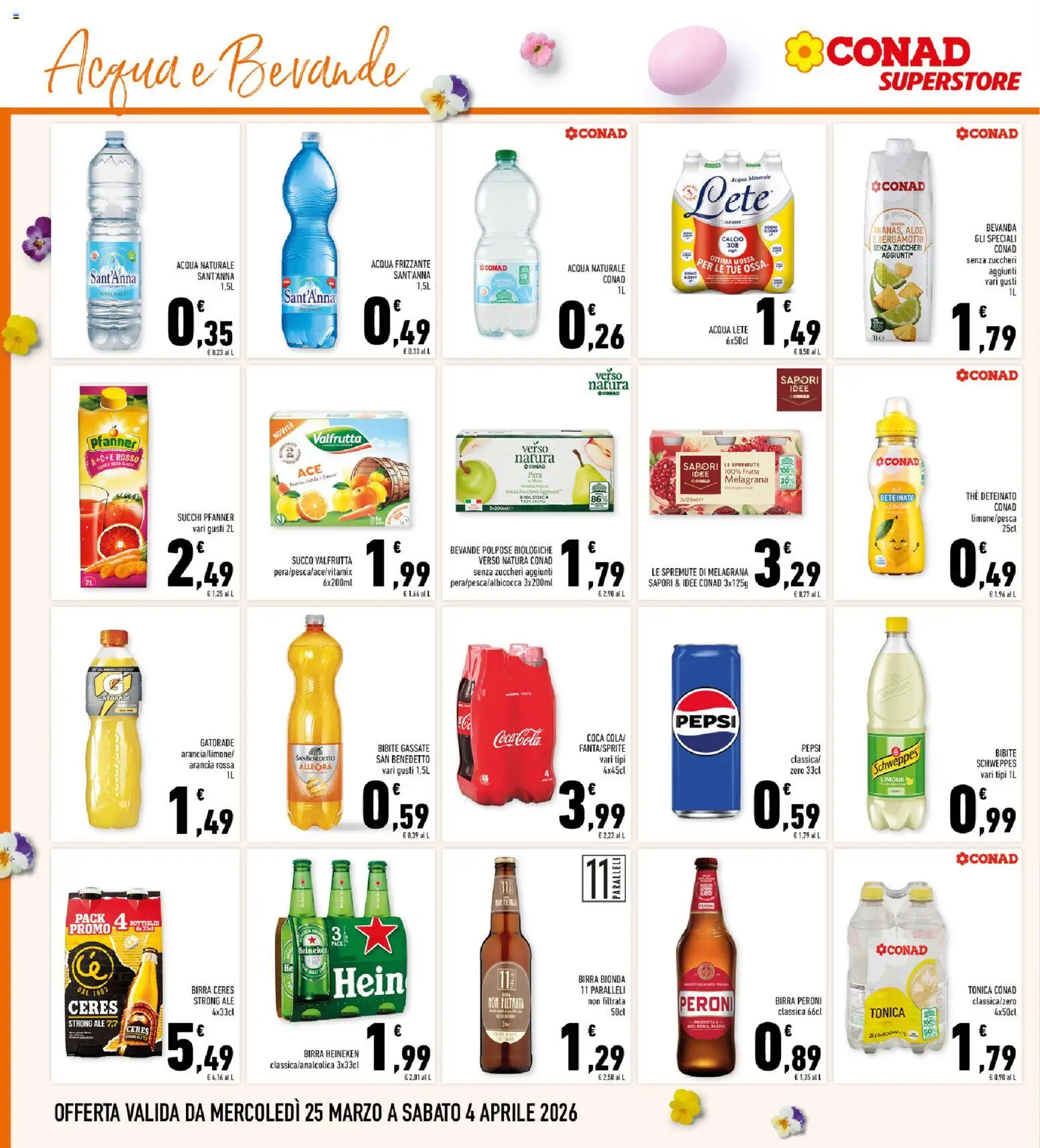 Volantino Conad del 25.03.2026 | Pagina: 22 | Prodotti: Acqua Lete, Succo, Frutta, Ceres