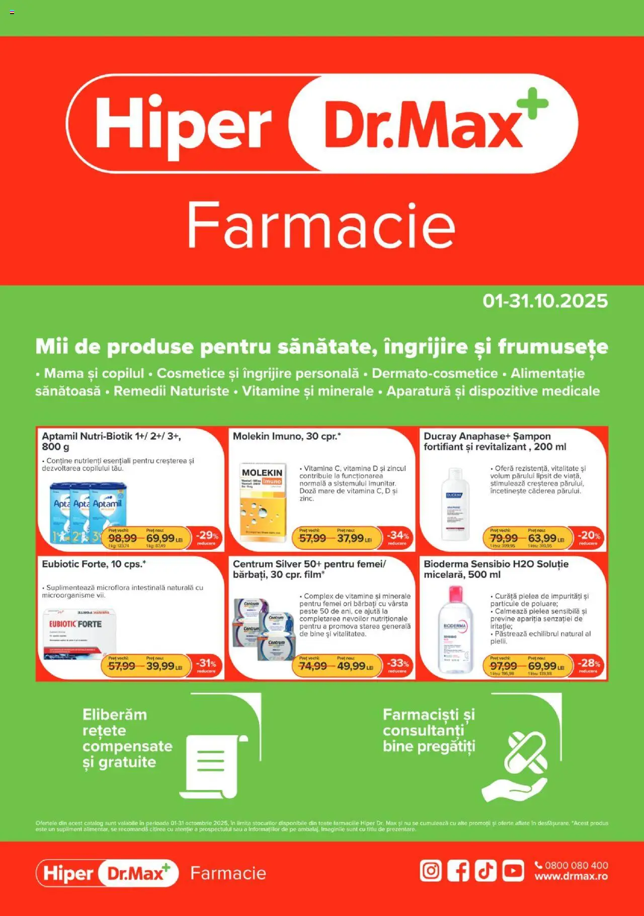 Noul catalog Dr.Max – valabil de la 01.10.2025 | Pagină: 1 | Produse: Șampon, Pește