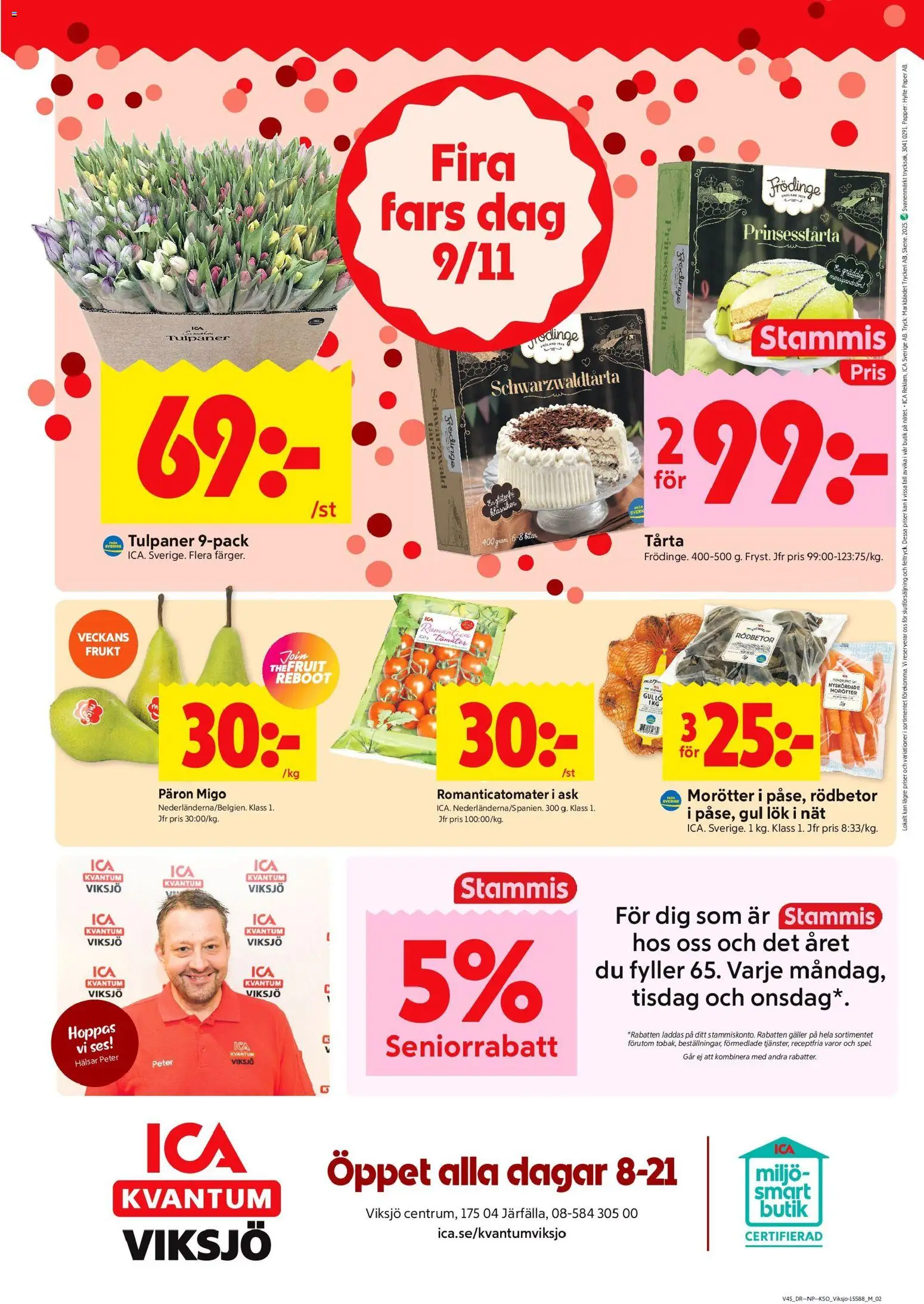 ICA Kvantum reklamblad aktuell från 03.11.2025 | Sida: 10 | Produkter: Galler, Gul lök, Tomater, Papper