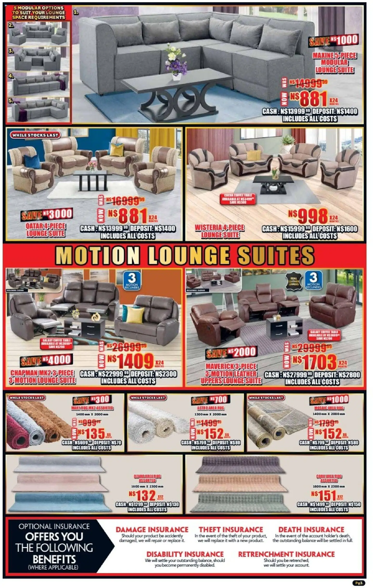 New Lewis Stores catalogue – valid from 05.01.2026 | Page: 3 | Products: Suit, Coffee table, Table, Coffee