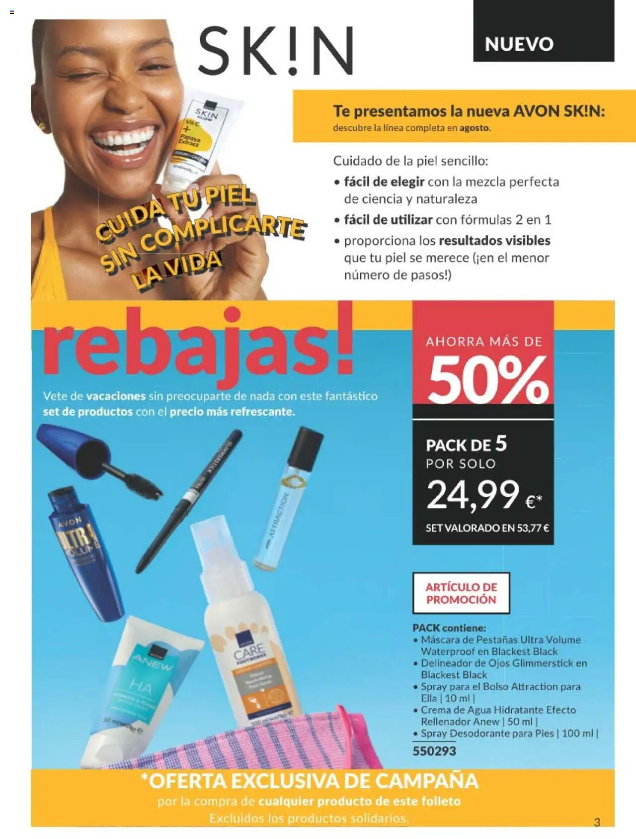 Catálogo AVON campaña 7 │ válido desde el 01.07.2025 | Página: 3 | Productos: Máscara, Delineador de ojos, Desodorante, Té