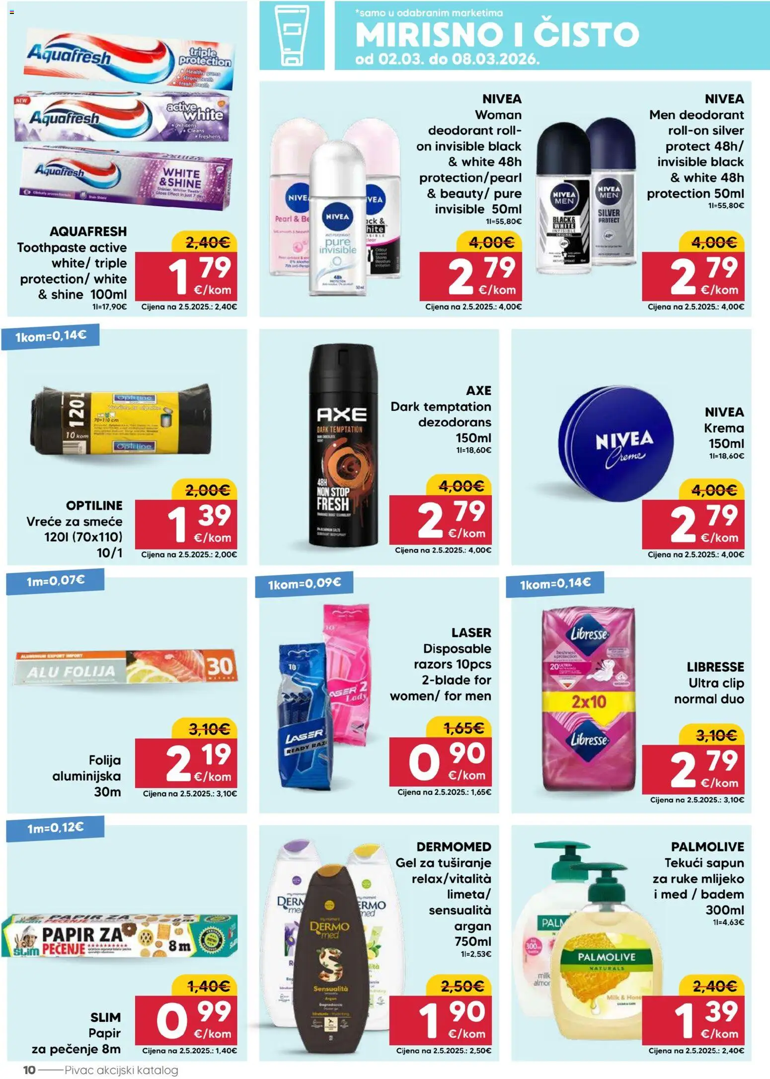 Pivac katalog | vrijedi od 02.03.2026 | Stranica: 10 | Proizvodi: Sapun, Krema, Vreće za smeće, Libresse