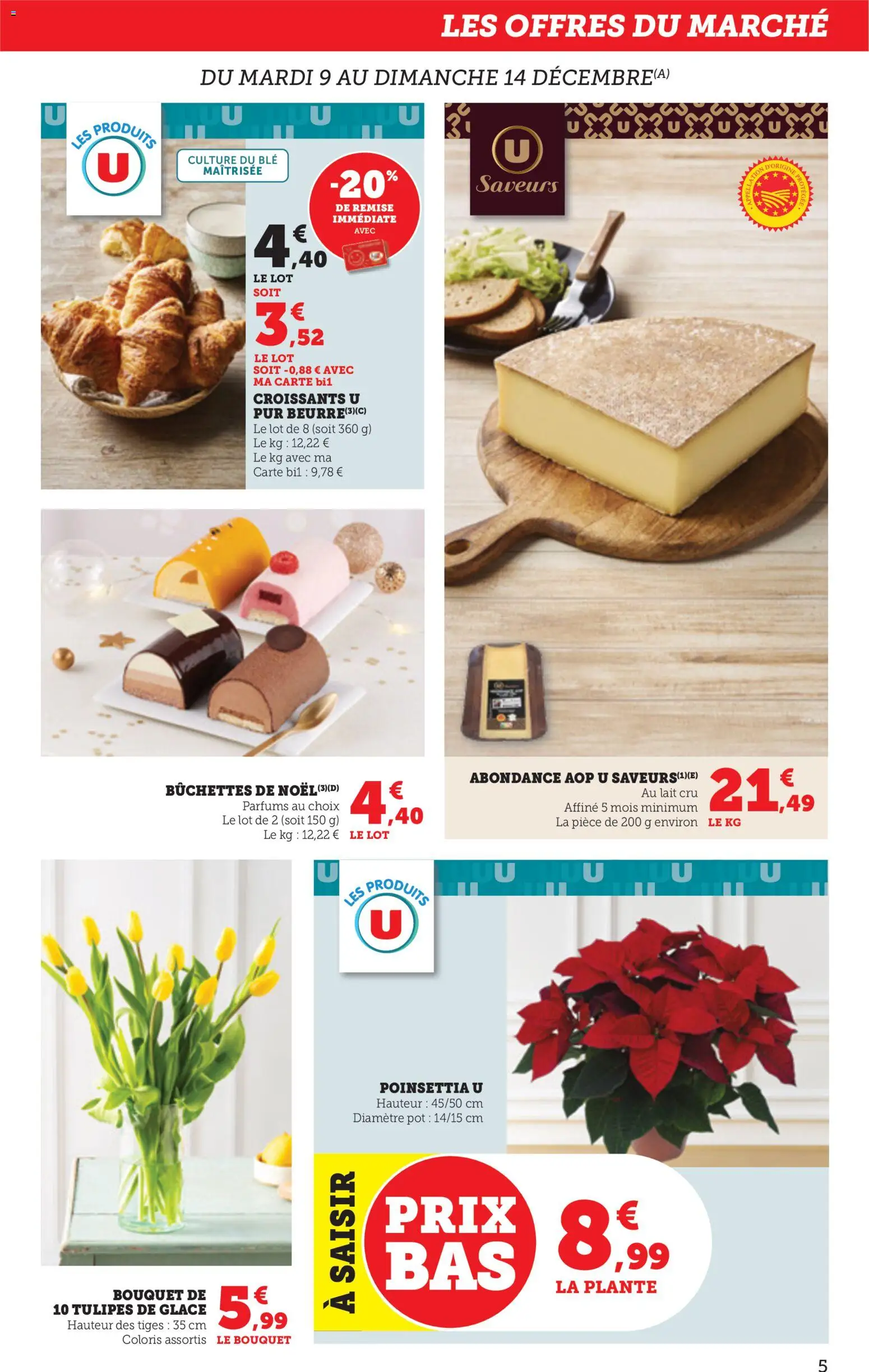 {H1} | Page: 5 | Produits: Poinsettia, Tulipes, Lait