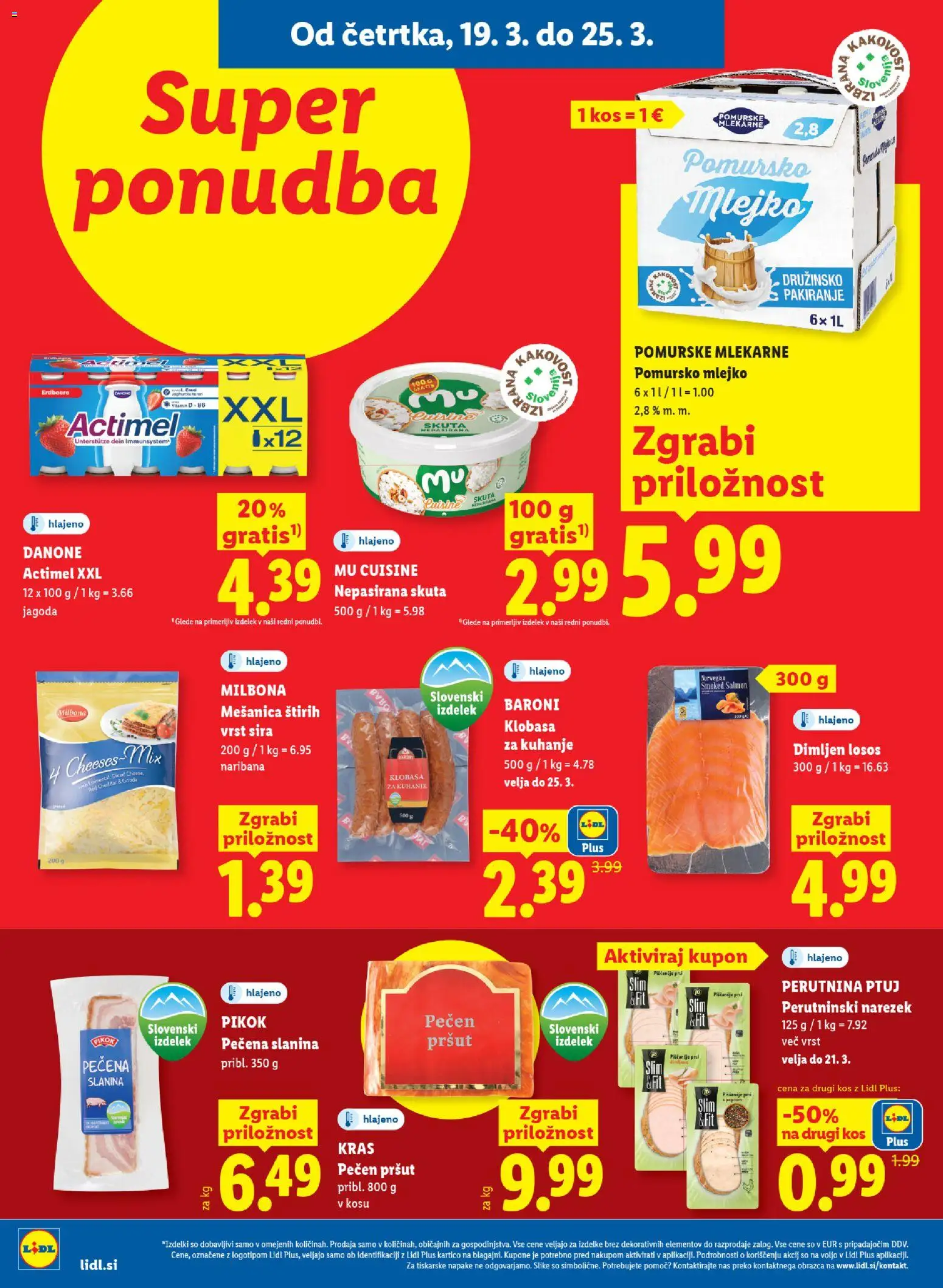 Novi Lidl katalog ponudbe – veljaven od 19.03.2026 | Stran: 6 | Izdelki: Narezek, Losos, Kos, Skuta