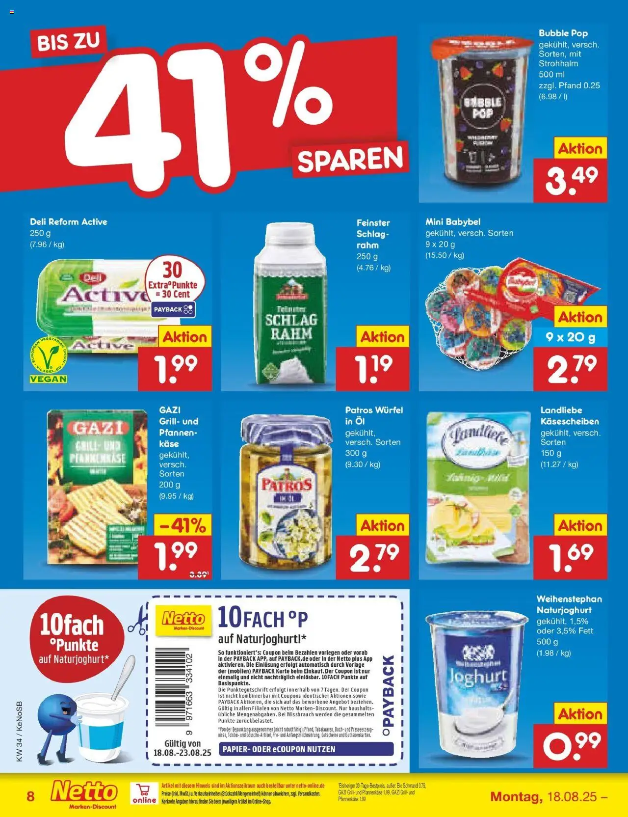 Netto Marken-Discount prospekt Bonn	 - gültig ab dem 18.08.2025 | Seite: 10 | Produkte: Grill, Käse, Babybel, Deli reform