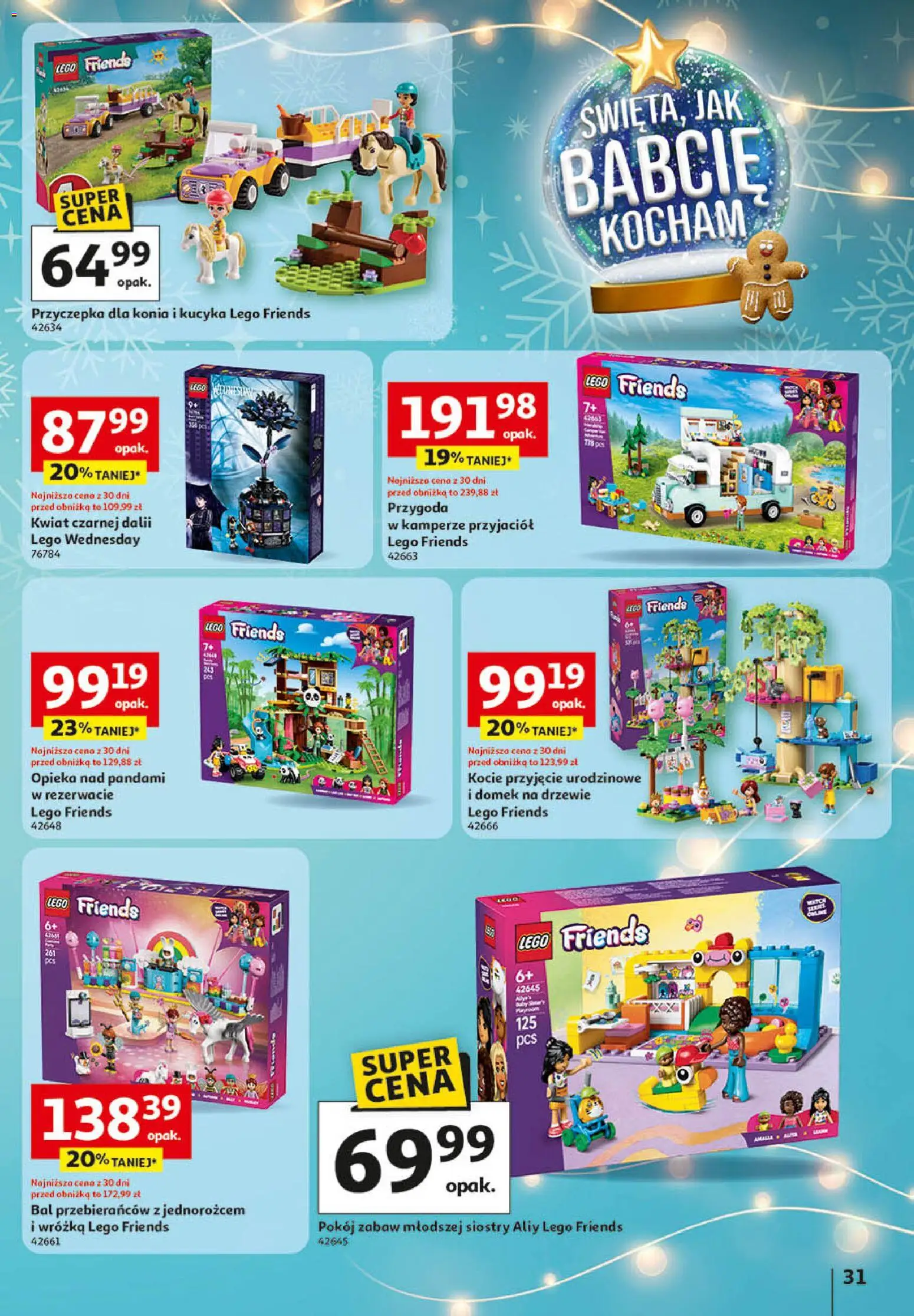 Auchan Gazetka - Zabawki Święta jak babcię kocham Hipermarket od 06.11.2025 | Strona: 31 | Produkty: Lego