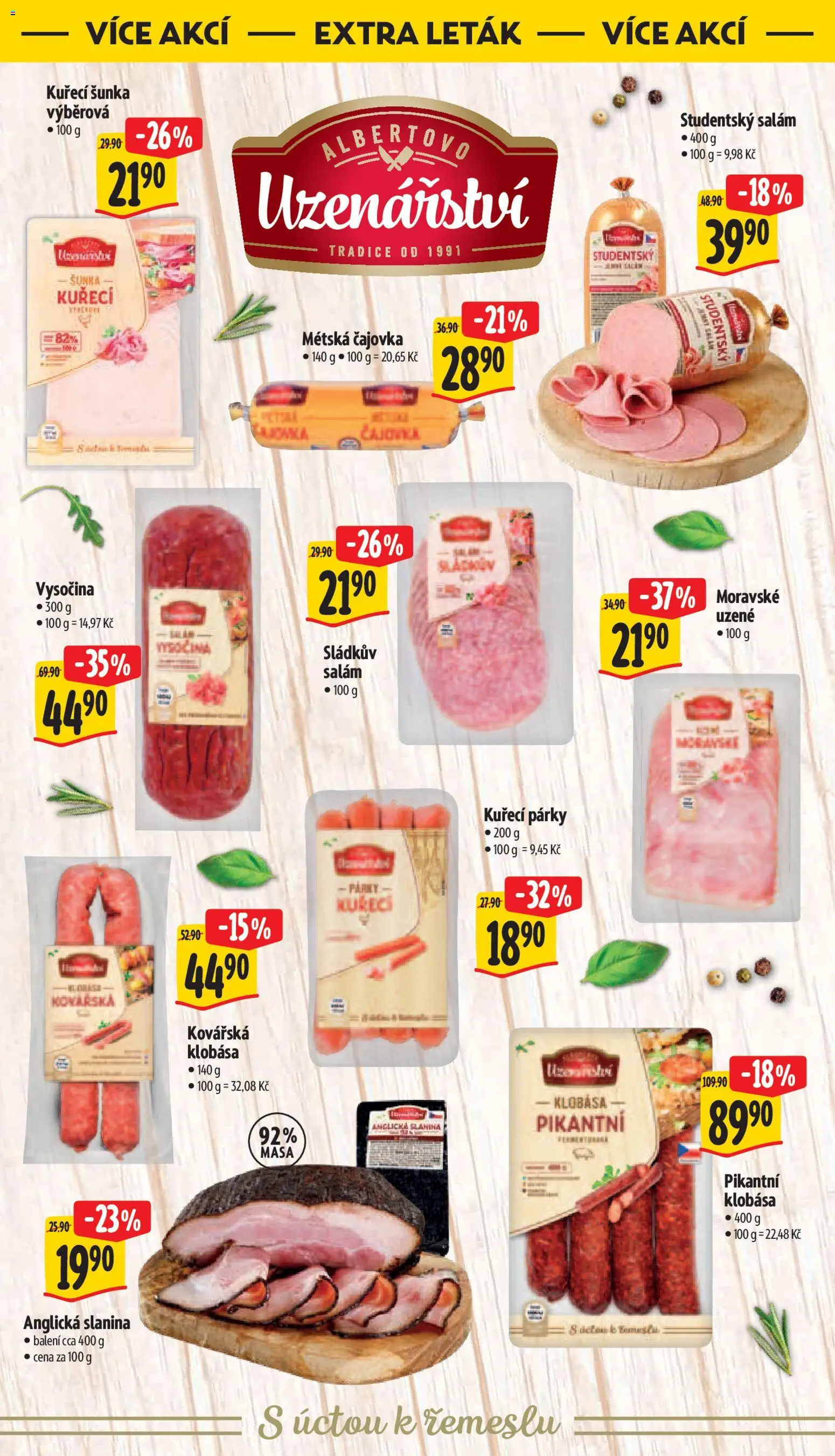 Albert leták - Supermarket od 25.02.2026 | Strana: 37 | Produkty: Salám, Párky, Klobása, Kuřecí šunka