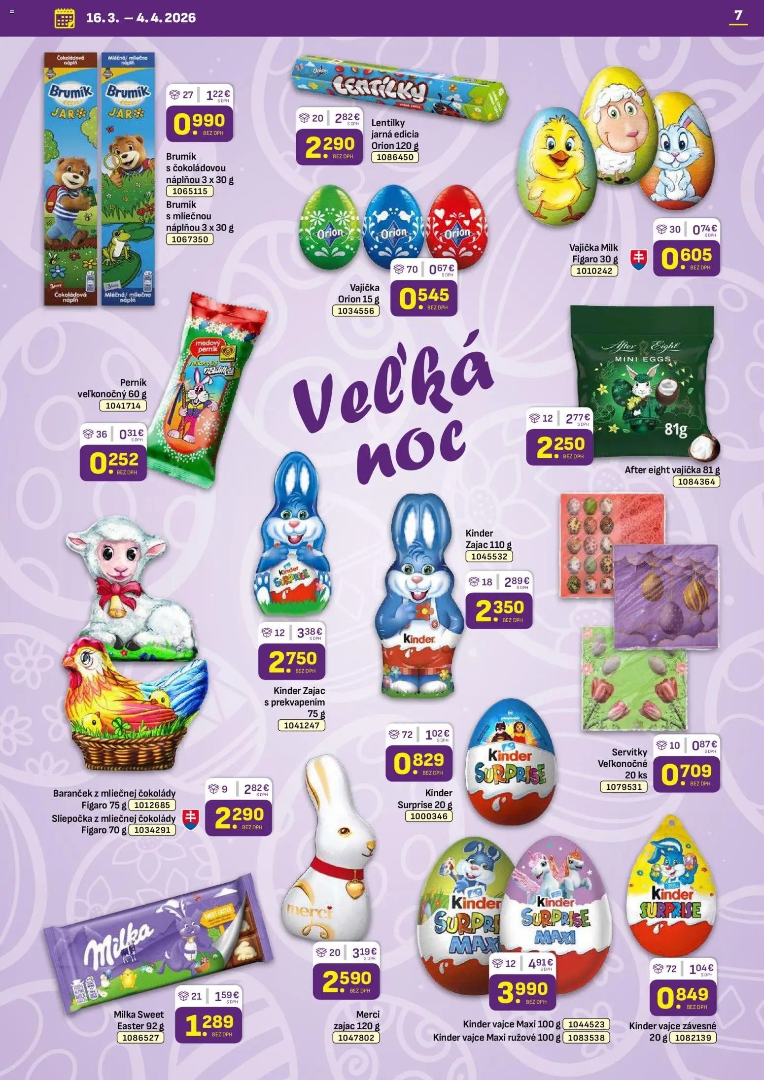 Nové Libex akcie – leták je platný od 16.03.2026 | Strana: 7 | Produkty: Merci, Kinder, Milka